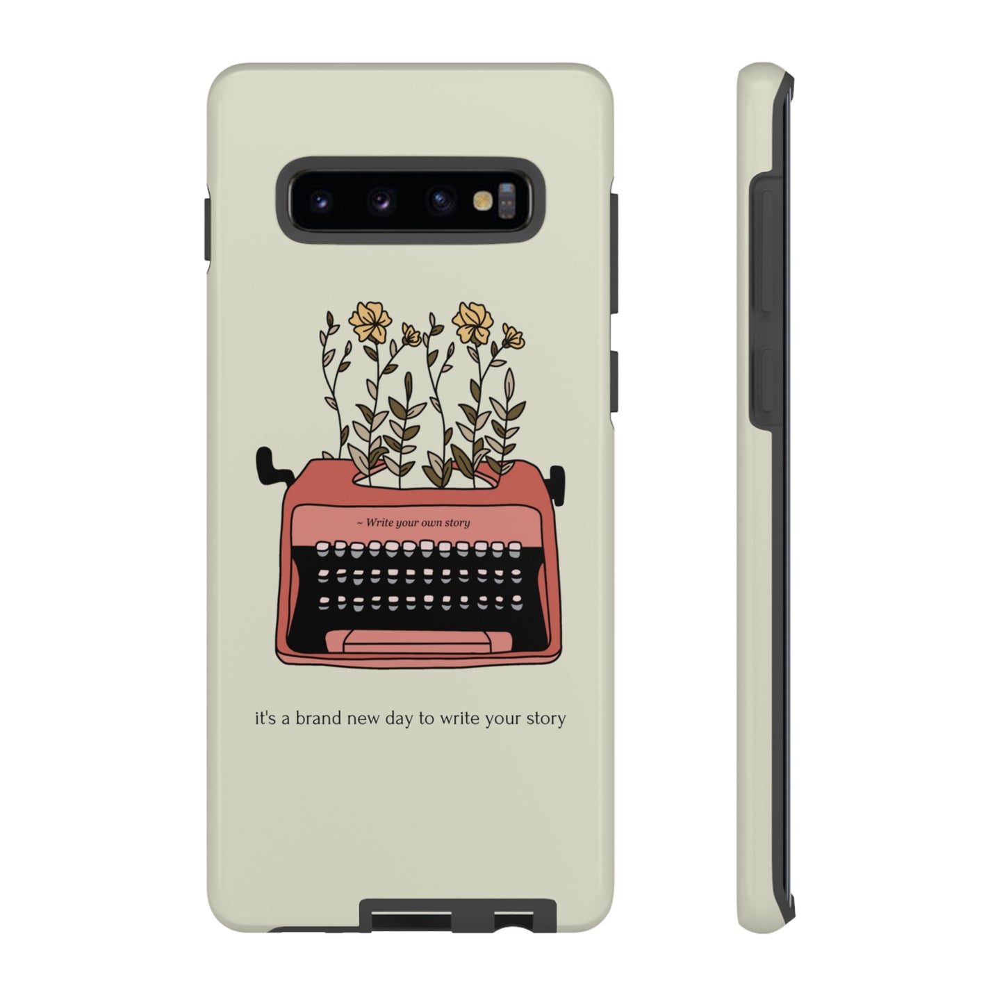 Flower Typewriter Phone Case | iPhone 15 Plus/ Pro, 14, 13, 12| Google Pixel 7, Pro, 5| Samsung Galaxy S23 All Major Phone Models