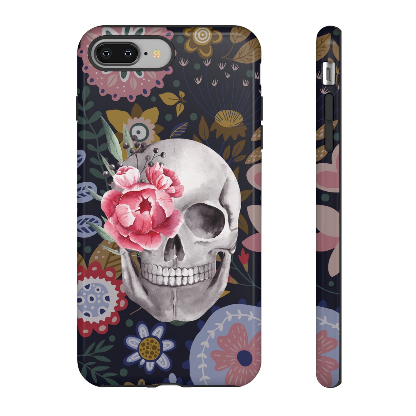 Floral Skull Wallpaper Phone Case | iPhone 15 Plus/ Pro, 14, 13, 12| Google Pixel 7, Pro, 5| Samsung Galaxy S23 All Major Phone Models