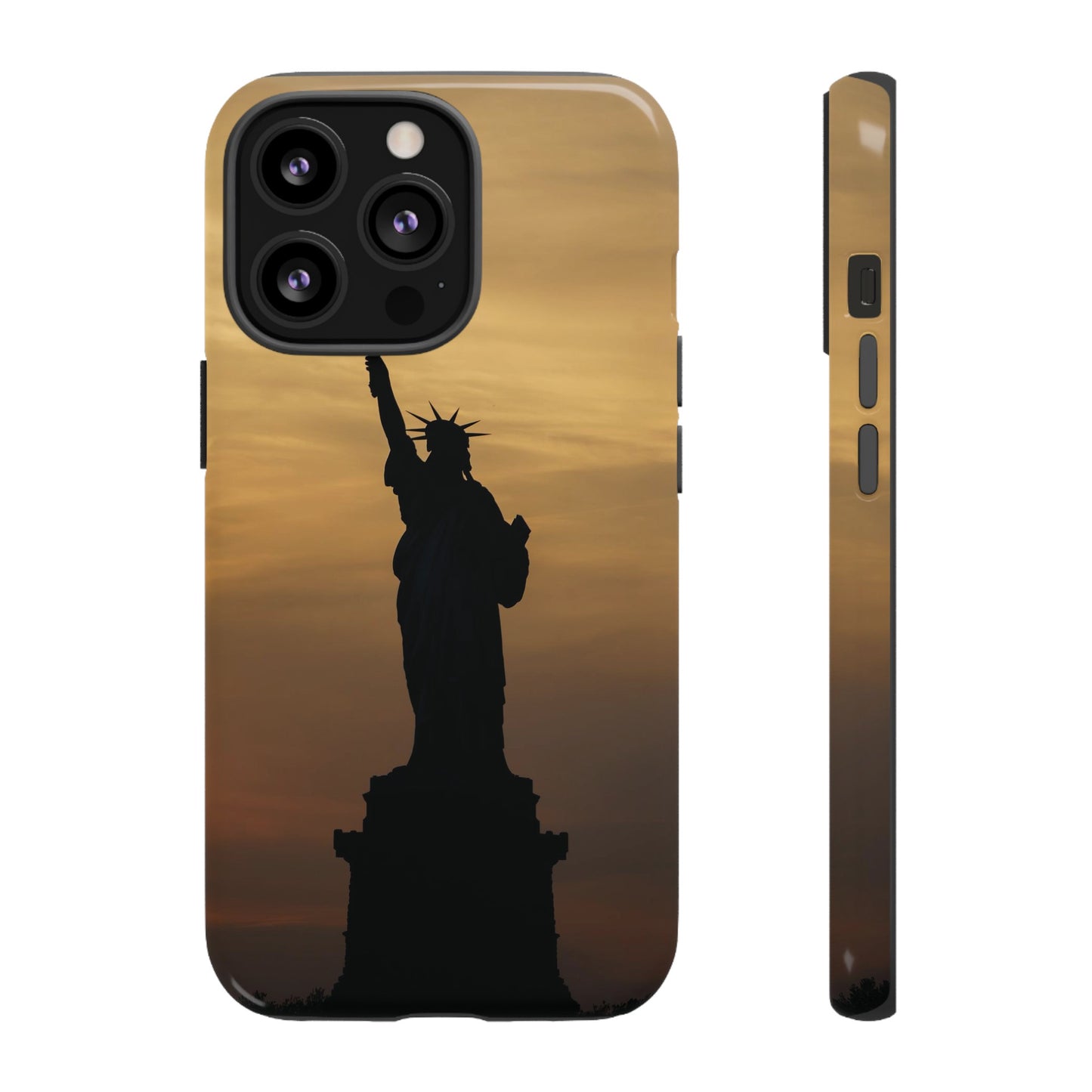 Silhouette Statue Of Liberty Wallpaper Phone Case | iPhone 15 Plus/ Pro, 14, 13, 12| Google Pixel 7, Pro, 5| Samsung Galaxy S23 All Major Phone Models