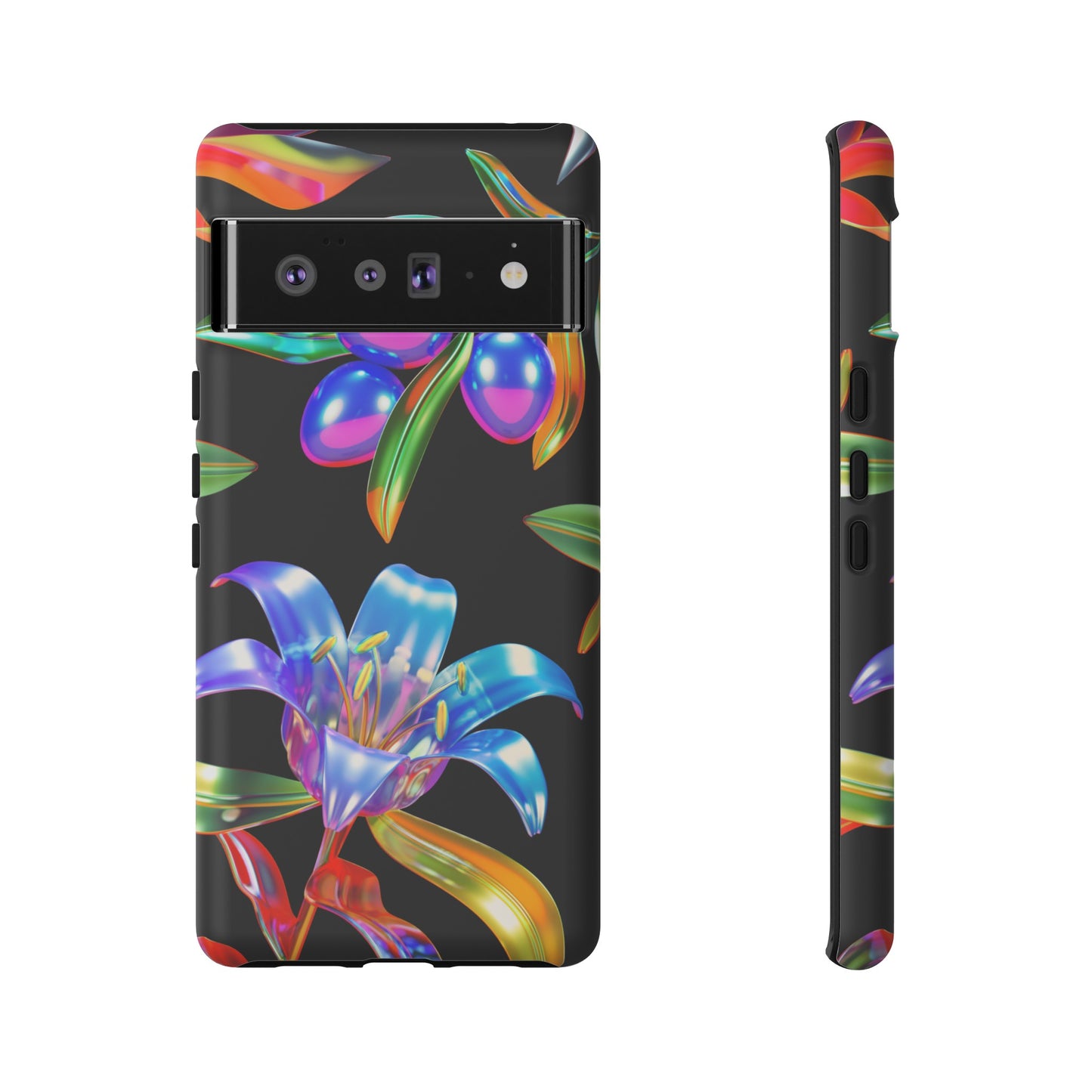 Metallic Flowers Phone Case | iPhone 15 Plus/ Pro, 14, 13, 12| Google Pixel 7, Pro, 5| Samsung Galaxy S23 All Major Phone Models