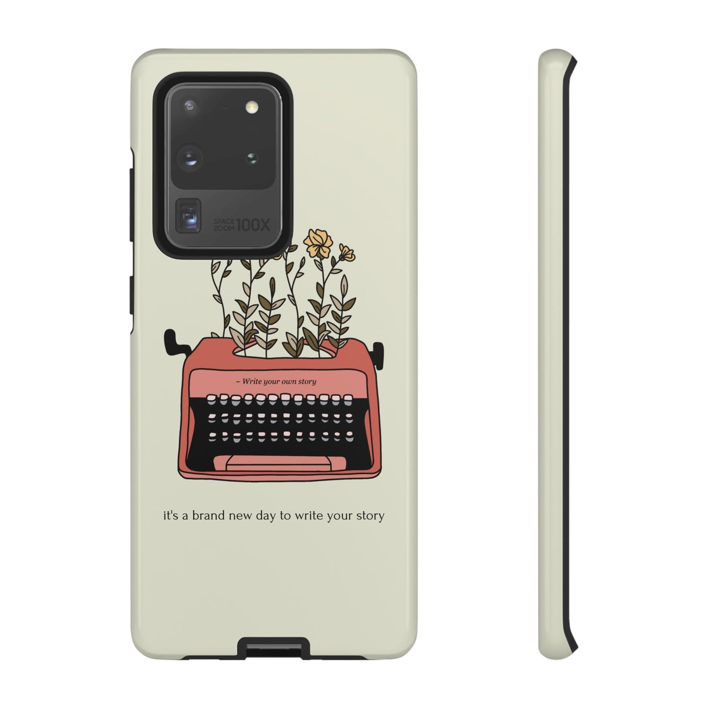 Flower Typewriter Phone Case | iPhone 15 Plus/ Pro, 14, 13, 12| Google Pixel 7, Pro, 5| Samsung Galaxy S23 All Major Phone Models