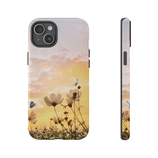 Flowers At Sunset Wallpaper Phone Case | iPhone 15 Plus/ Pro, 14, 13, 12| Google Pixel 7, Pro, 5| Samsung Galaxy S23 All Major Phone Models