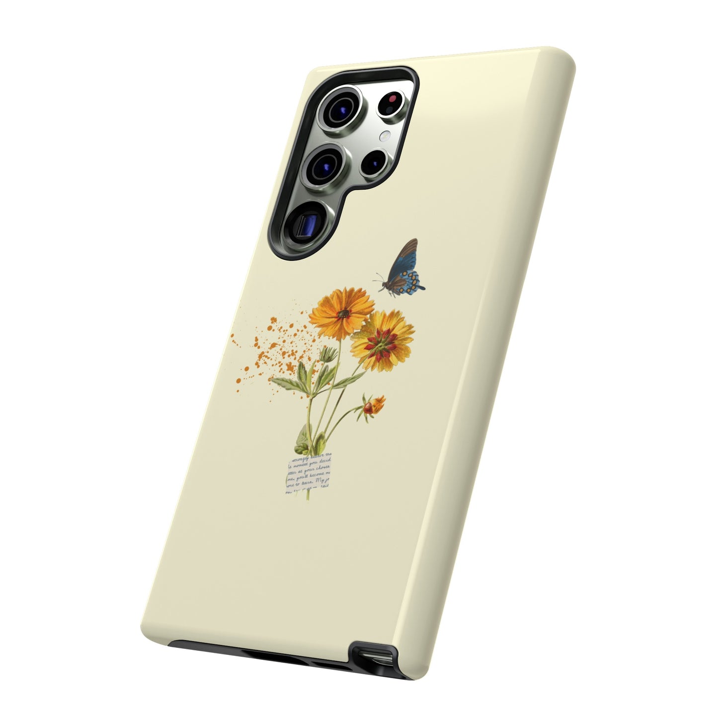 Butterfly Sunflowers Phone Case | iPhone 15 Plus/ Pro, 14, 13, 12| Google Pixel 7, Pro, 5| Samsung Galaxy S23 All Major Phone Models