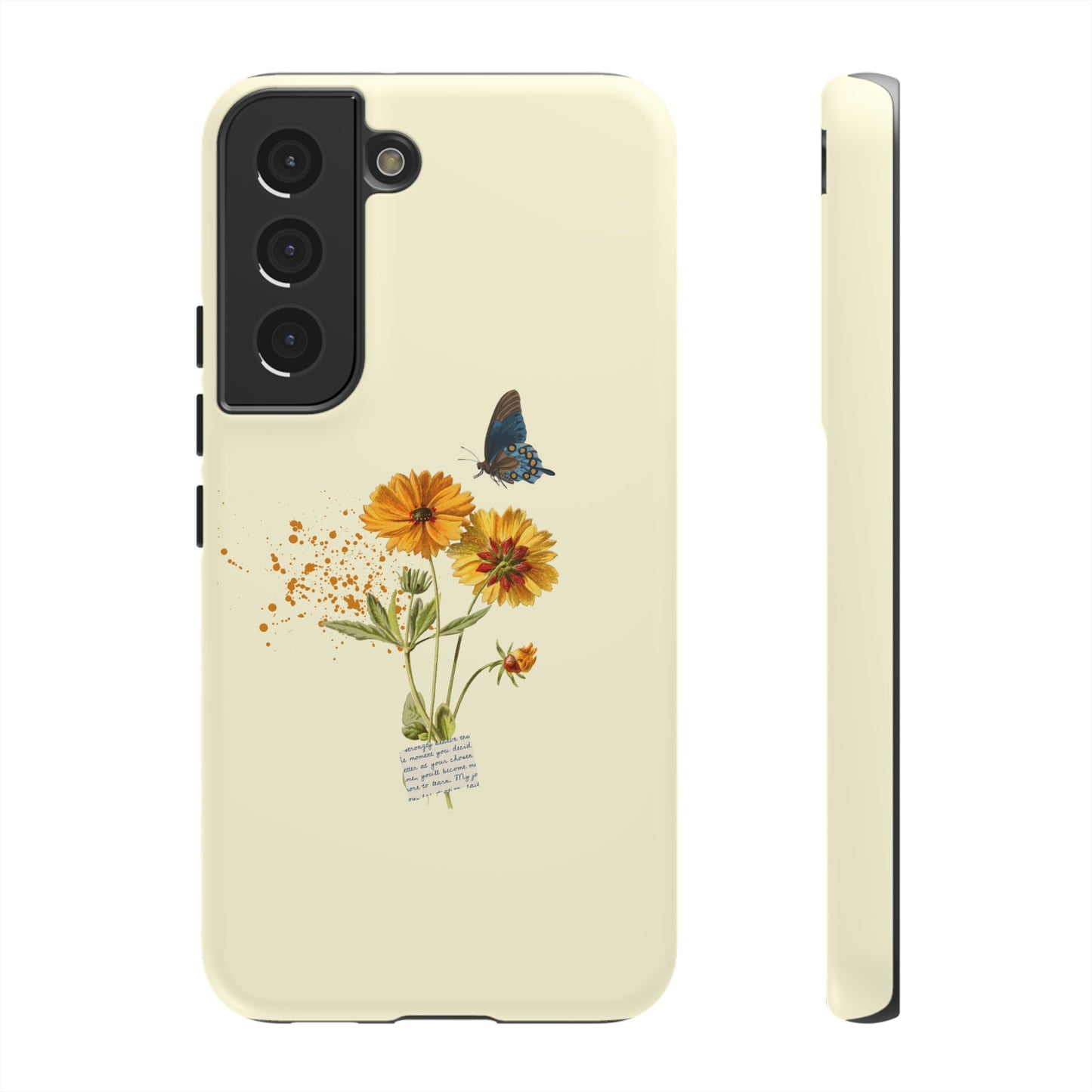 Butterfly Sunflowers Phone Case | iPhone 15 Plus/ Pro, 14, 13, 12| Google Pixel 7, Pro, 5| Samsung Galaxy S23 All Major Phone Models