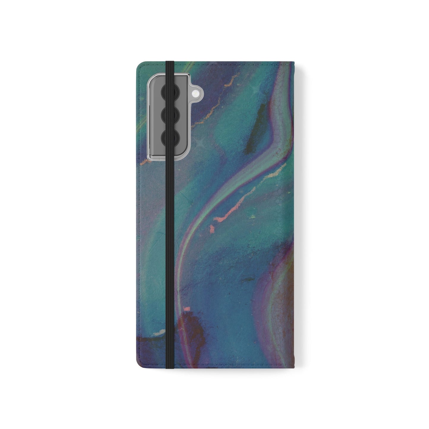 Abstract Resin Swirl Folio Flip Case | Credit Card Holder| iPhone 13, 12, 11| Samsung S22 & S21