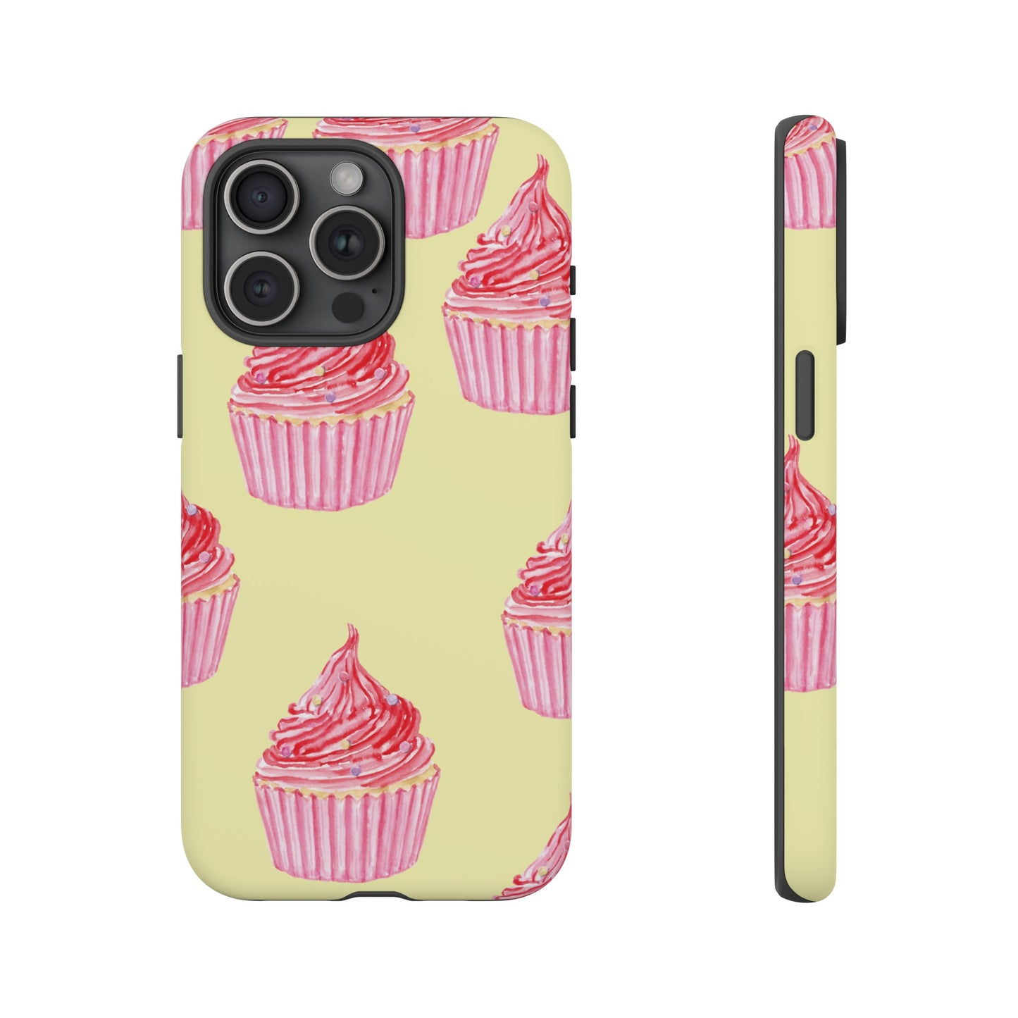 Pink Cupcake Wallpaper Phone Case | iPhone 15 Plus/ Pro, 14, 13, 12| Google Pixel 7, Pro, 5| Samsung Galaxy S23 All Major Phone Models