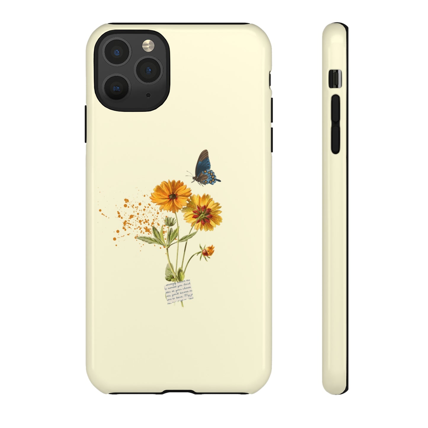 Butterfly Sunflowers Phone Case | iPhone 15 Plus/ Pro, 14, 13, 12| Google Pixel 7, Pro, 5| Samsung Galaxy S23 All Major Phone Models