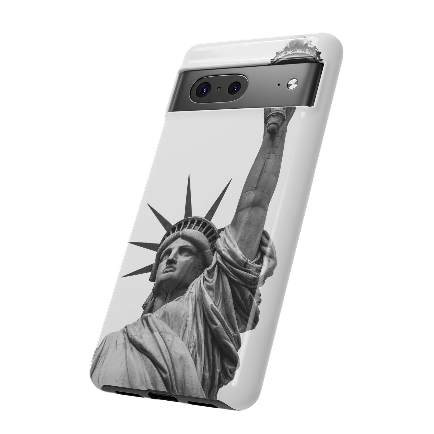 Black & White Statue of Liberty Wallpaper Phone Case | iPhone 15 Plus/ Pro, 14, 13, 12| Google Pixel 7, Pro, 5| Samsung Galaxy S23 All Major Phone Models