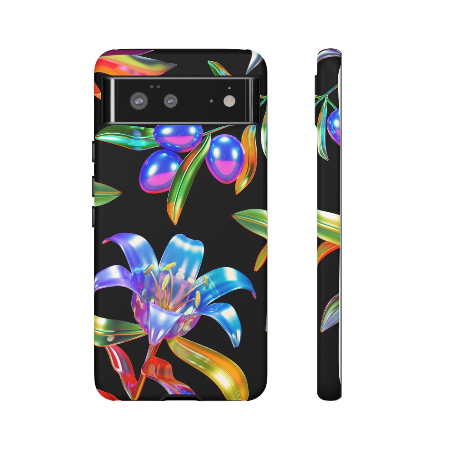 Metallic Flowers Phone Case | iPhone 15 Plus/ Pro, 14, 13, 12| Google Pixel 7, Pro, 5| Samsung Galaxy S23 All Major Phone Models