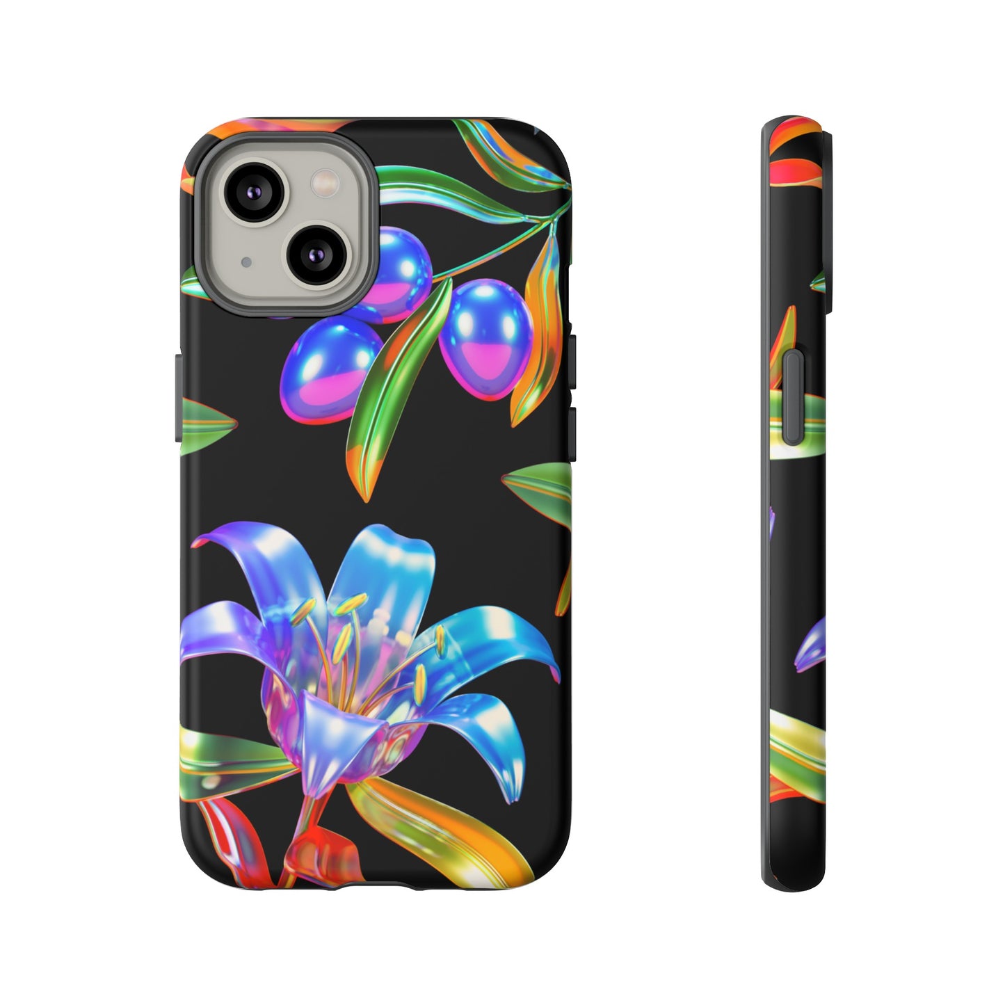 Metallic Flowers Phone Case | iPhone 15 Plus/ Pro, 14, 13, 12| Google Pixel 7, Pro, 5| Samsung Galaxy S23 All Major Phone Models