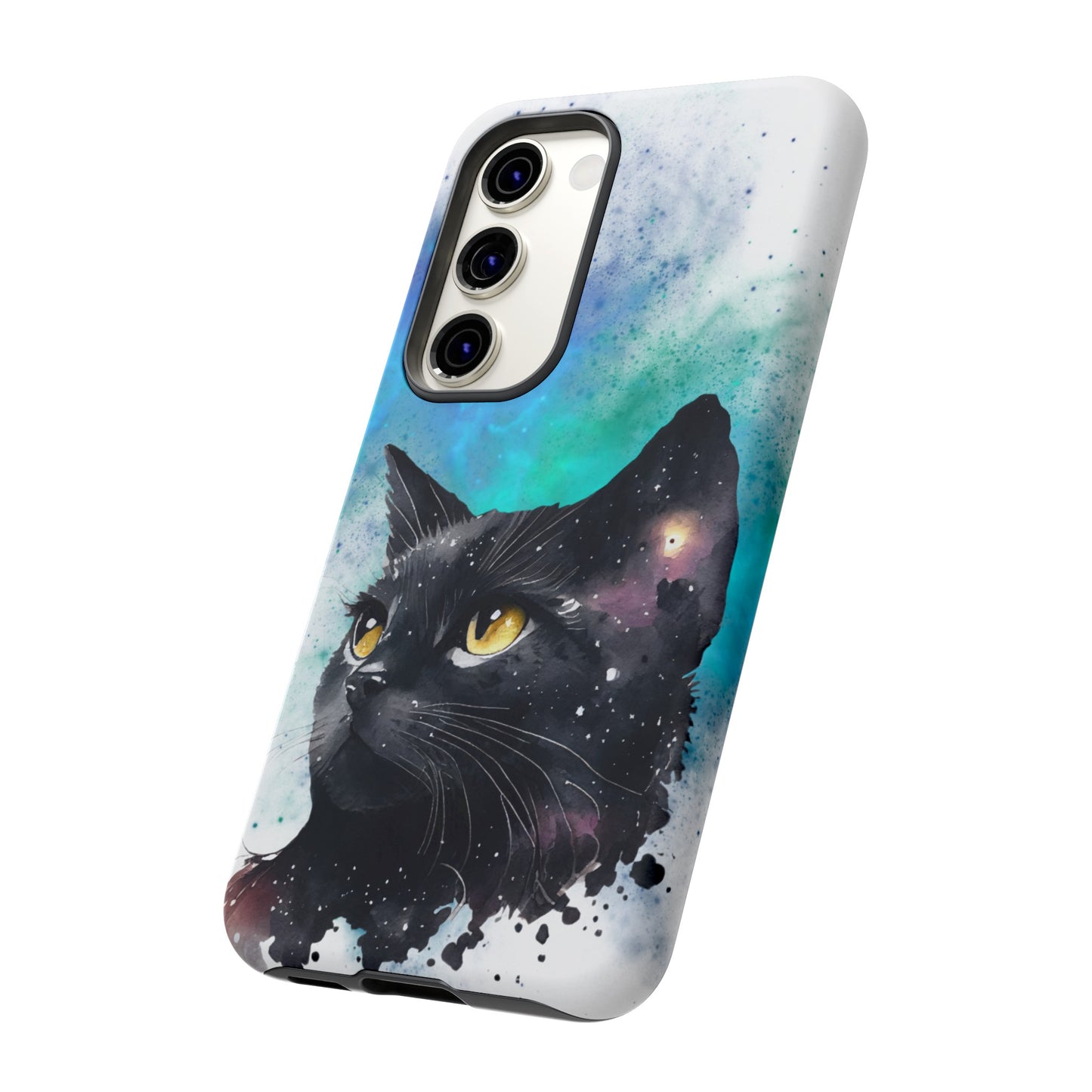 Cosmic Black Cat Phone Case | iPhone 15 Plus/ Pro, 14, 13, 12| Google Pixel 7, Pro, 5| Samsung Galaxy S23 All Major Phone Models