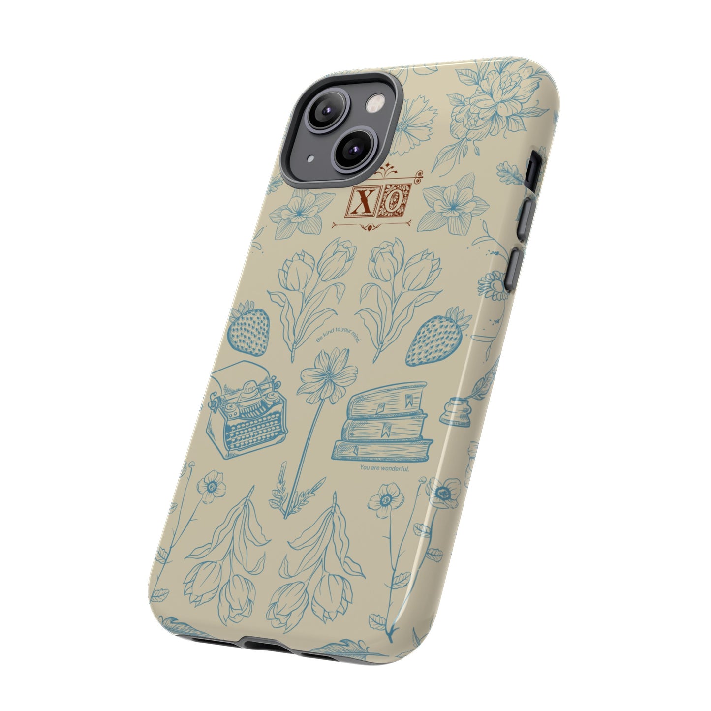 Typewriter Among The Flowers Phone Case | iPhone 15 Plus/ Pro, 14, 13, 12| Google Pixel 7, Pro, 5| Samsung Galaxy S23 All Major Phone Models