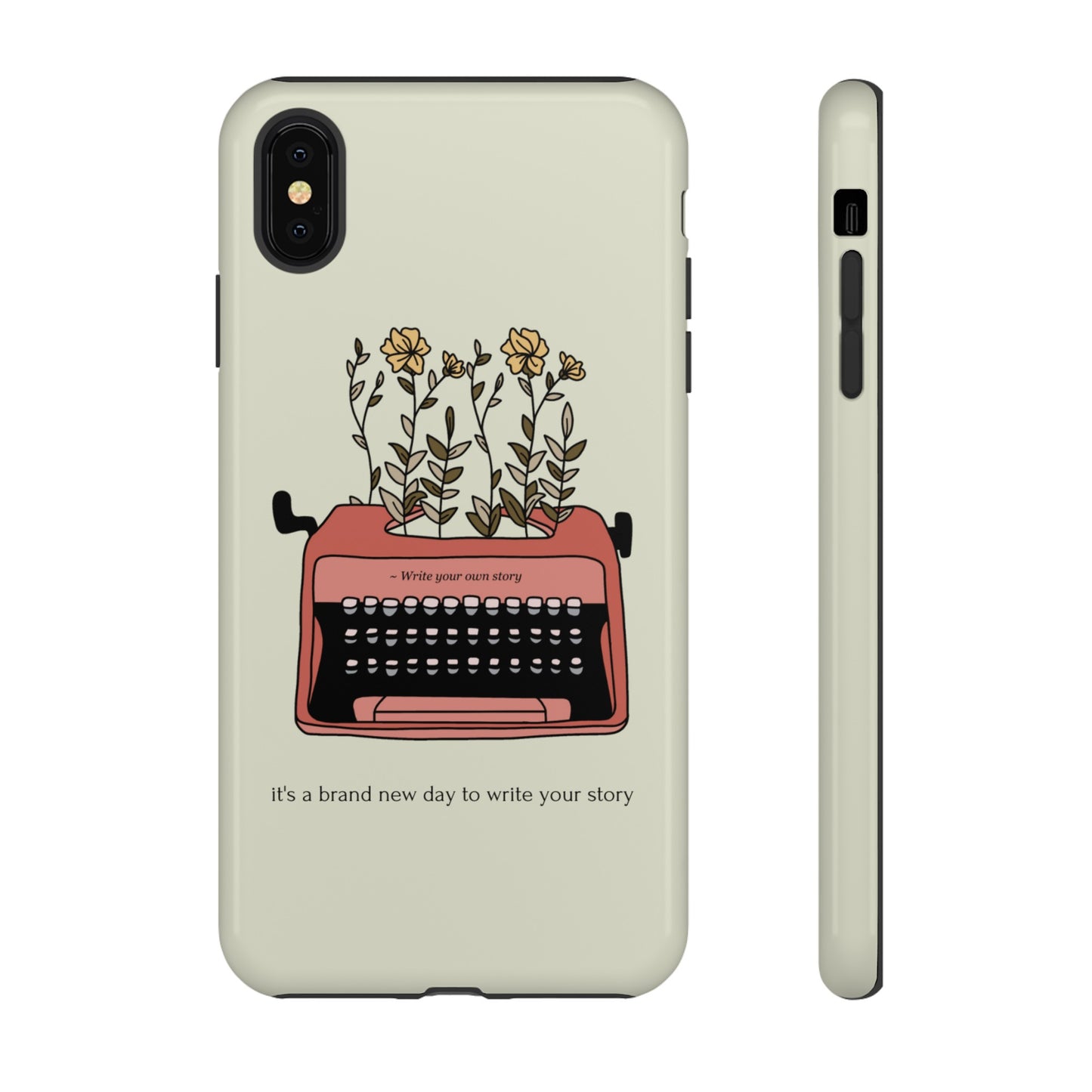 Flower Typewriter Phone Case | iPhone 15 Plus/ Pro, 14, 13, 12| Google Pixel 7, Pro, 5| Samsung Galaxy S23 All Major Phone Models