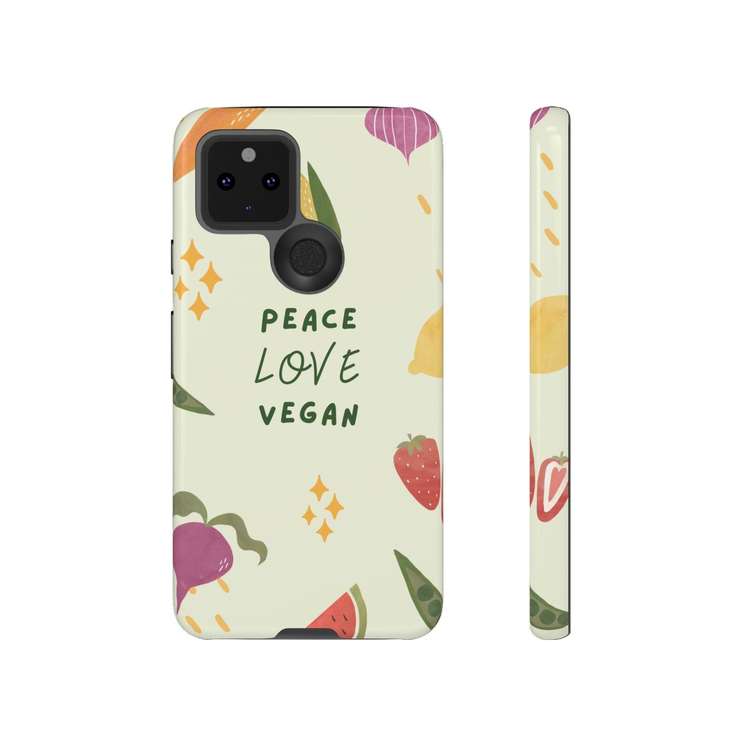 Peace Love Vegan Wallpaper Phone Case | iPhone 15 Plus/ Pro, 14, 13, 12| Google Pixel 7, Pro, 5| Samsung Galaxy S23 All Major Phone Models