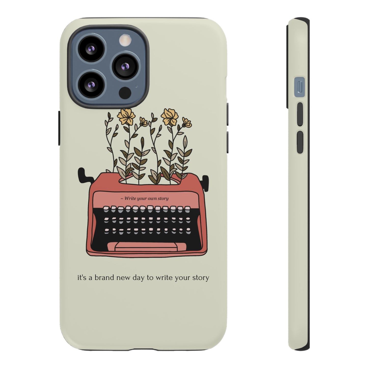 Flower Typewriter Phone Case | iPhone 15 Plus/ Pro, 14, 13, 12| Google Pixel 7, Pro, 5| Samsung Galaxy S23 All Major Phone Models