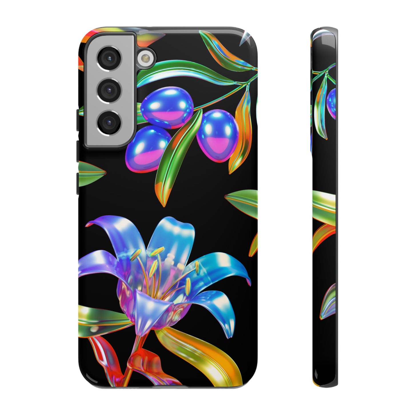 Metallic Flowers Phone Case | iPhone 15 Plus/ Pro, 14, 13, 12| Google Pixel 7, Pro, 5| Samsung Galaxy S23 All Major Phone Models