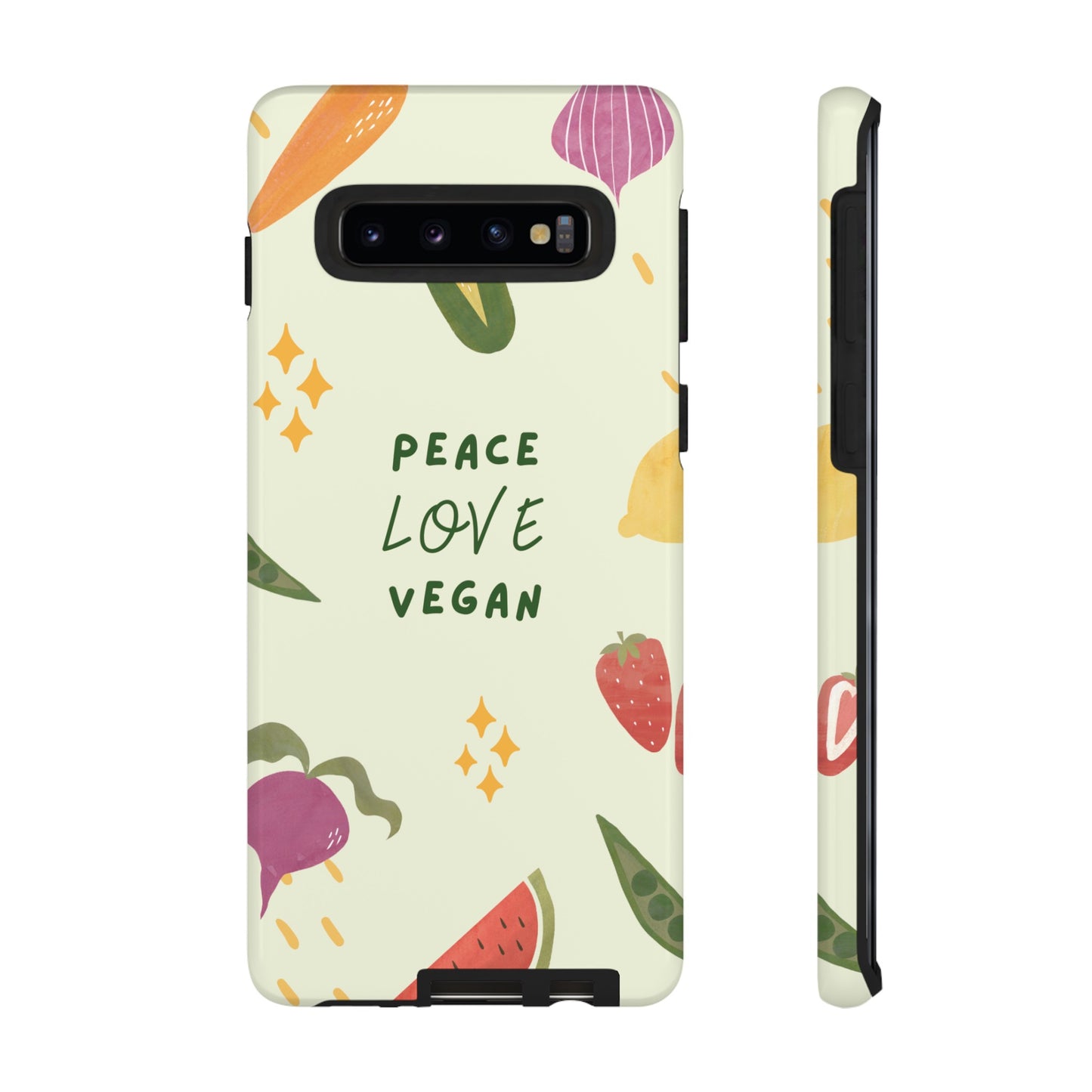 Peace Love Vegan Wallpaper Phone Case | iPhone 15 Plus/ Pro, 14, 13, 12| Google Pixel 7, Pro, 5| Samsung Galaxy S23 All Major Phone Models