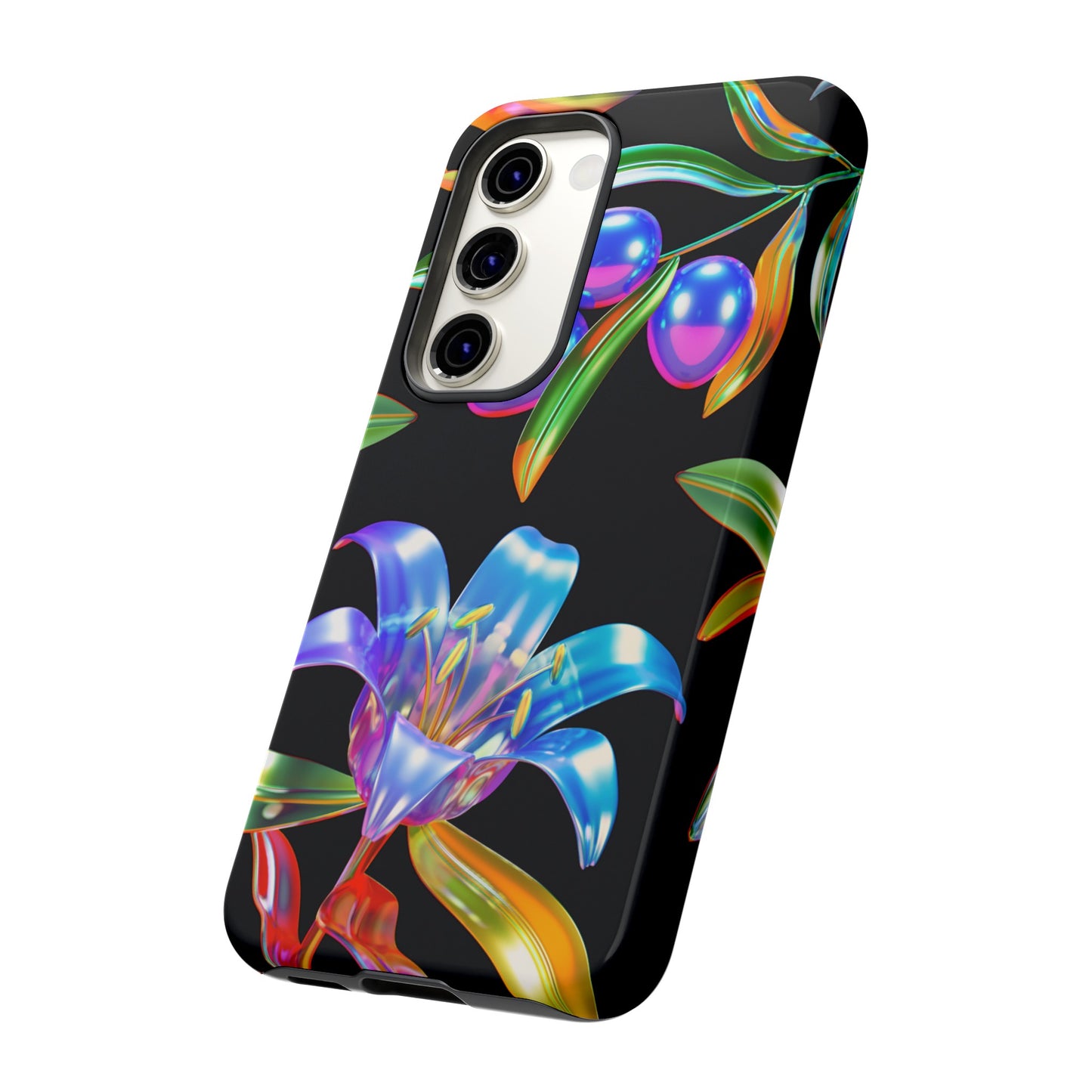 Metallic Flowers Phone Case | iPhone 15 Plus/ Pro, 14, 13, 12| Google Pixel 7, Pro, 5| Samsung Galaxy S23 All Major Phone Models