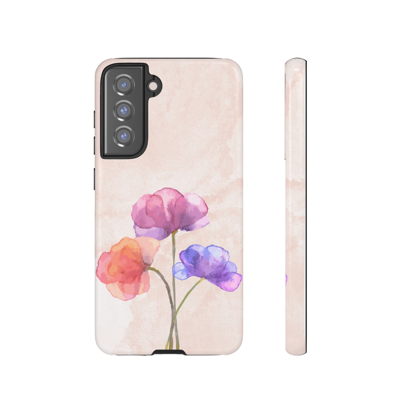 Three Flowers Wallpaper Phone Case | iPhone 15 Plus/ Pro, 14, 13, 12| Google Pixel 7, Pro, 5| Samsung Galaxy S23 All Major Phone Models