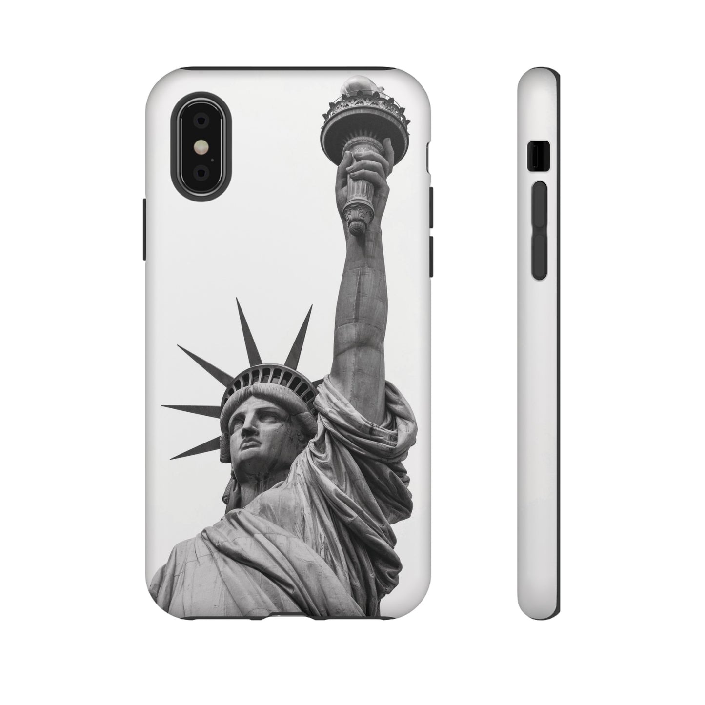 Black & White Statue of Liberty Wallpaper Phone Case | iPhone 15 Plus/ Pro, 14, 13, 12| Google Pixel 7, Pro, 5| Samsung Galaxy S23 All Major Phone Models