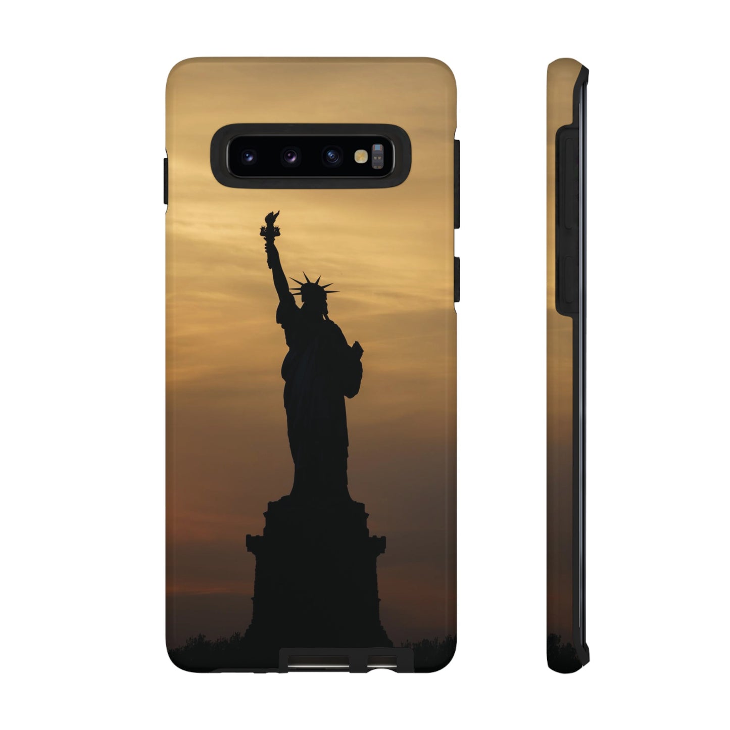 Silhouette Statue Of Liberty Wallpaper Phone Case | iPhone 15 Plus/ Pro, 14, 13, 12| Google Pixel 7, Pro, 5| Samsung Galaxy S23 All Major Phone Models