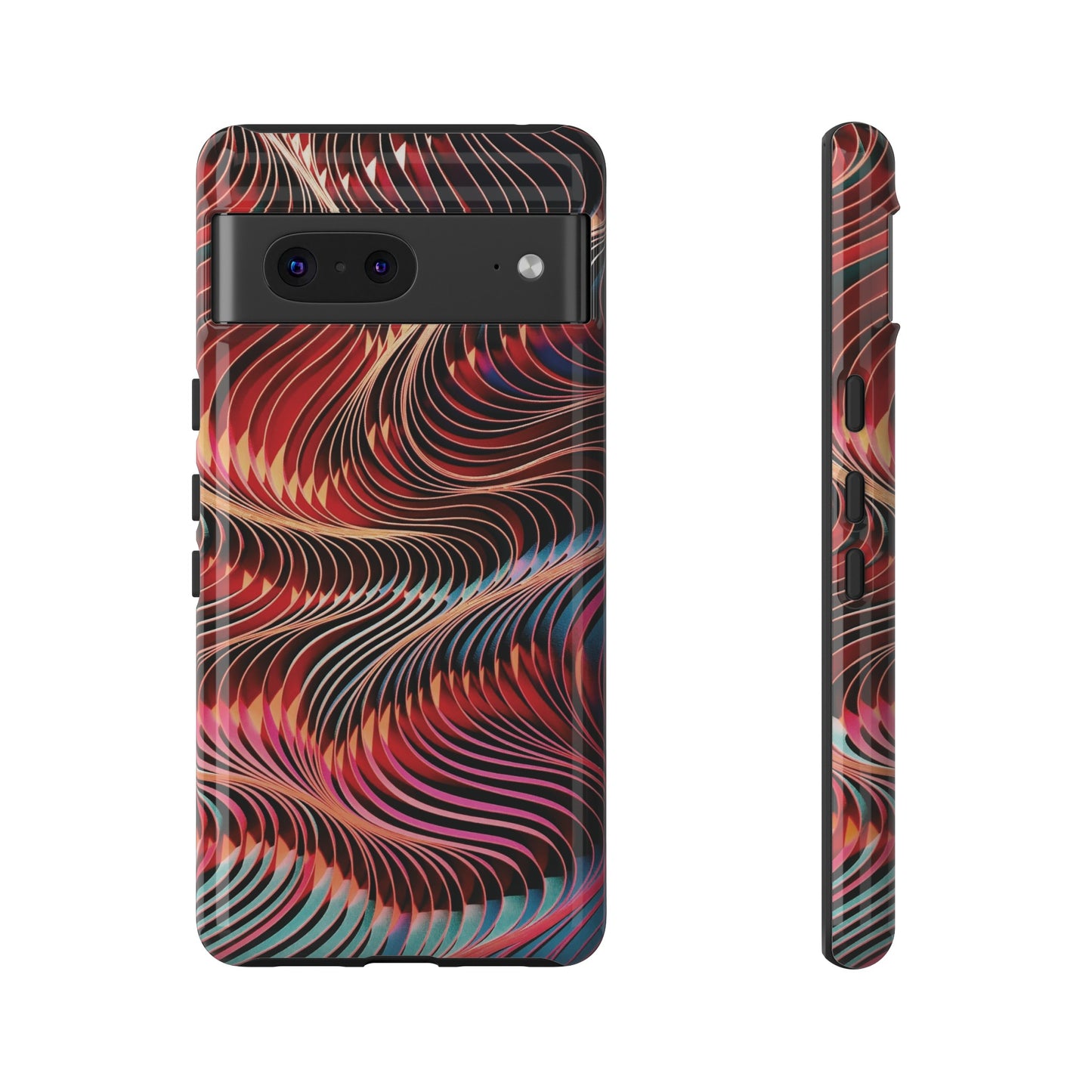 Wavy Crimson Abstract Wallpaper Phone Case|iPhone 15 Plus/ Pro, 14, 13, 12|Google Pixel 7, Pro, 5| Samsung Galaxy S23 All Major Phone Models