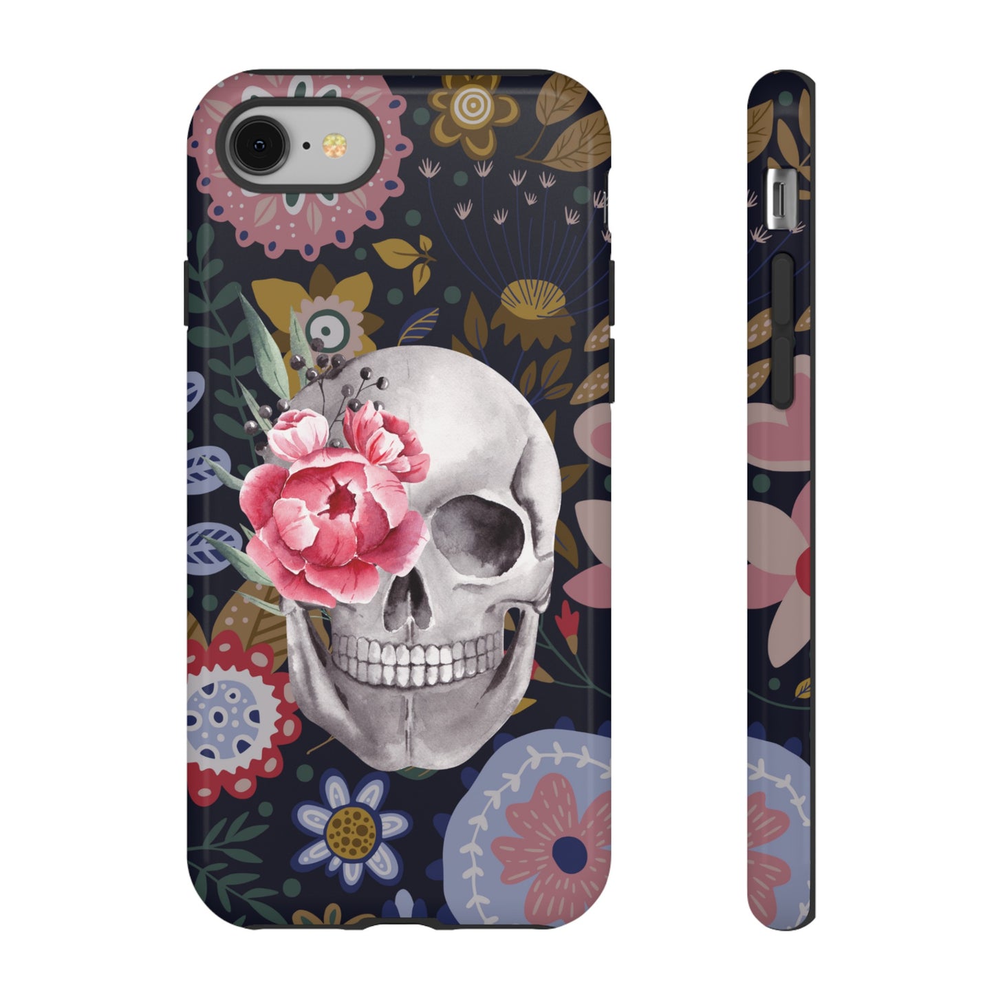 Floral Skull Wallpaper Phone Case | iPhone 15 Plus/ Pro, 14, 13, 12| Google Pixel 7, Pro, 5| Samsung Galaxy S23 All Major Phone Models