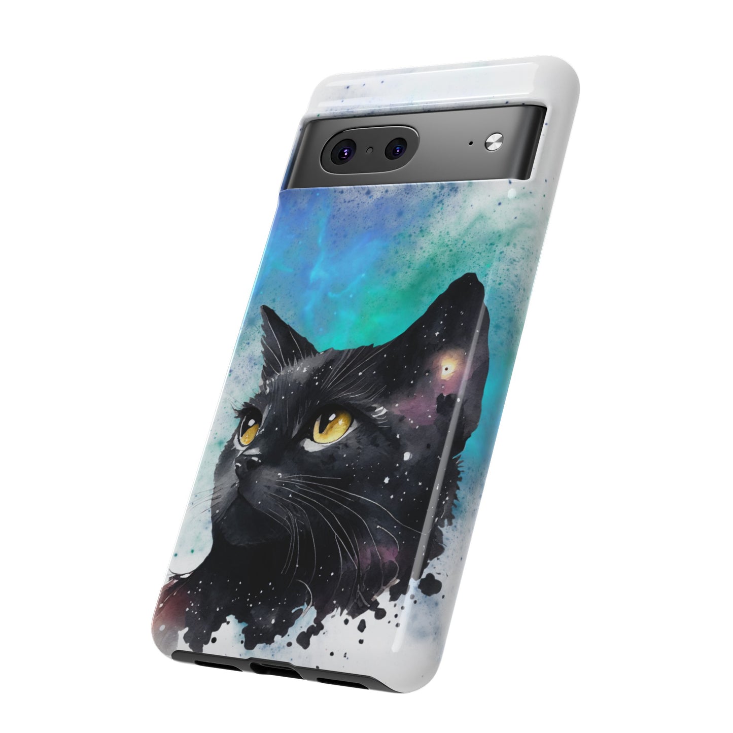 Cosmic Black Cat Phone Case | iPhone 15 Plus/ Pro, 14, 13, 12| Google Pixel 7, Pro, 5| Samsung Galaxy S23 All Major Phone Models