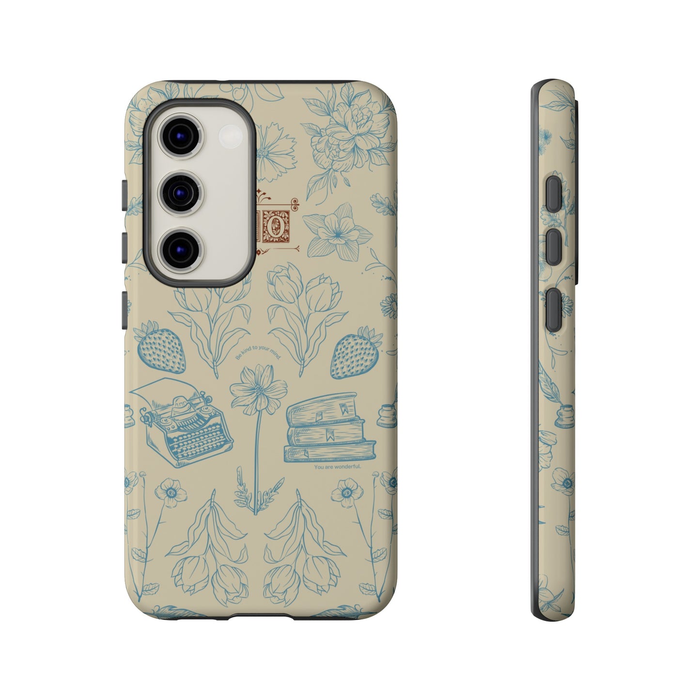 Typewriter Among The Flowers Phone Case | iPhone 15 Plus/ Pro, 14, 13, 12| Google Pixel 7, Pro, 5| Samsung Galaxy S23 All Major Phone Models