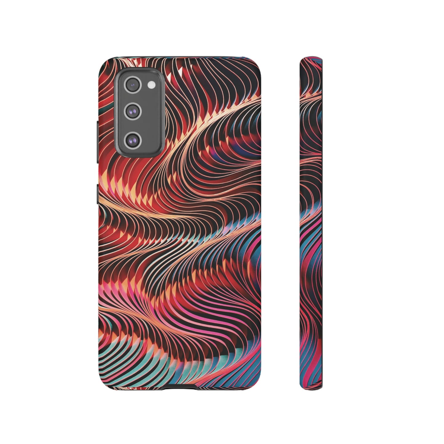 Wavy Crimson Abstract Wallpaper Phone Case|iPhone 15 Plus/ Pro, 14, 13, 12|Google Pixel 7, Pro, 5| Samsung Galaxy S23 All Major Phone Models