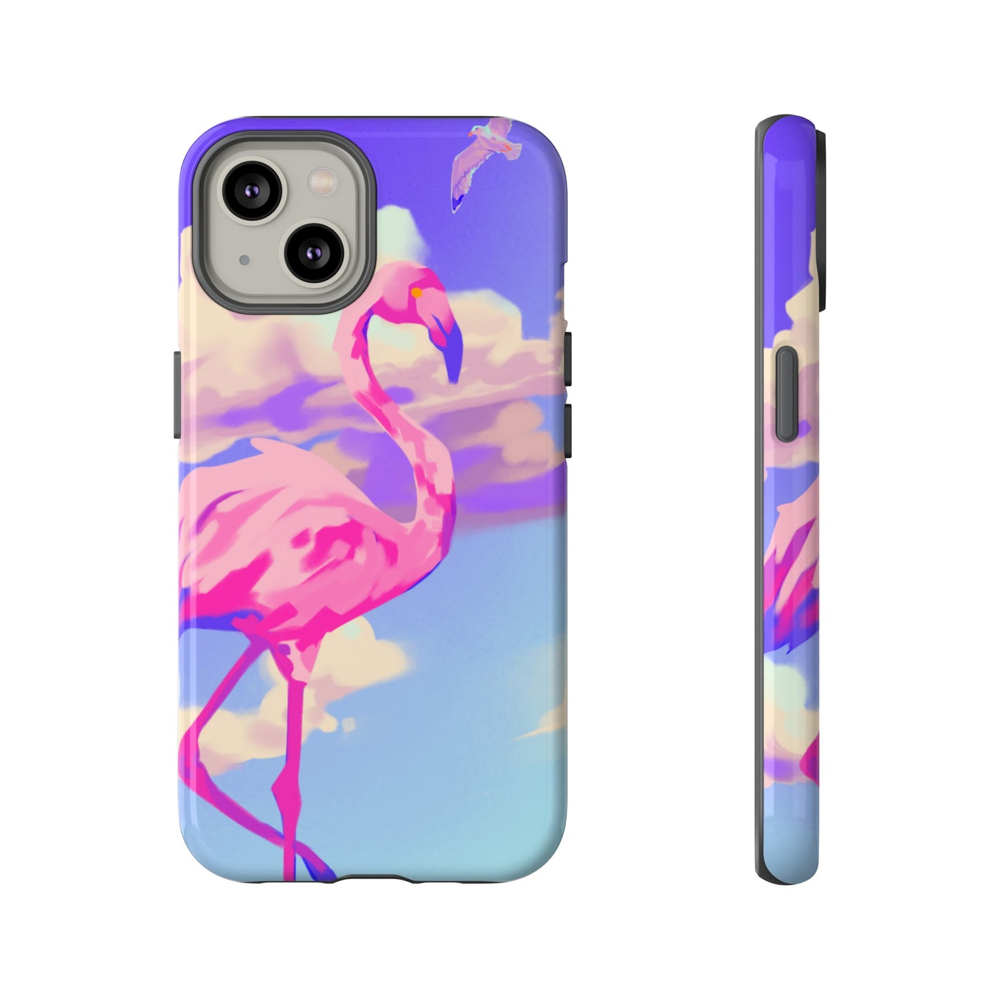 Flamingo In The Clouds Phone Case | iPhone 15 Plus/ Pro, 14, 13, 12| Google Pixel 7, Pro, 5| Samsung Galaxy S23 All Major Phone Models