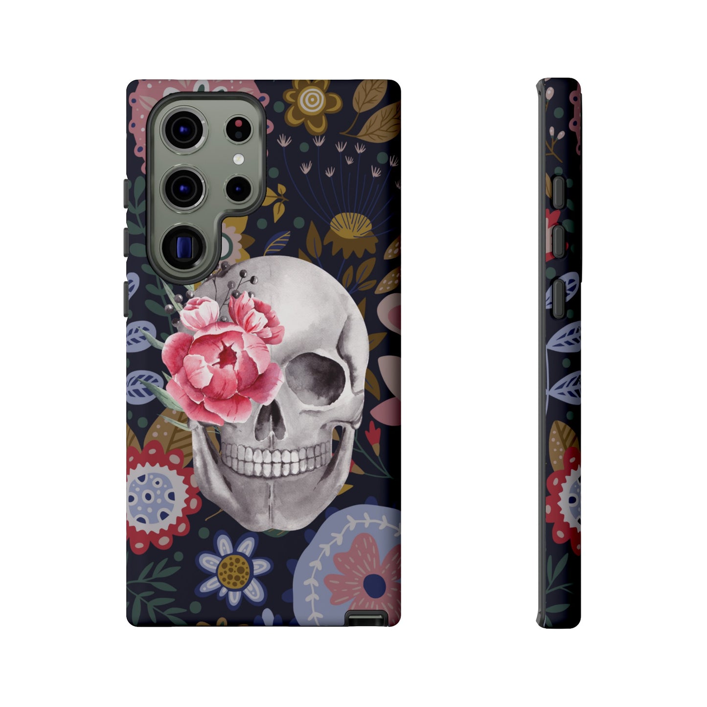 Floral Skull Wallpaper Phone Case | iPhone 15 Plus/ Pro, 14, 13, 12| Google Pixel 7, Pro, 5| Samsung Galaxy S23 All Major Phone Models