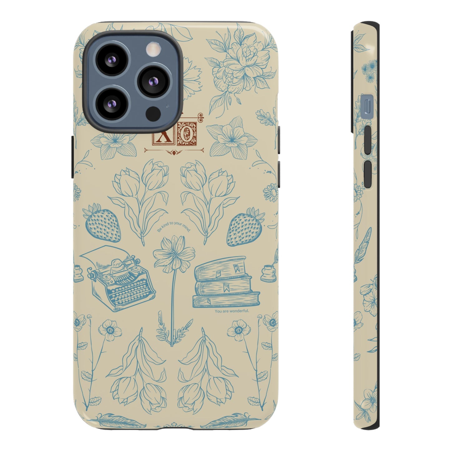 Typewriter Among The Flowers Phone Case | iPhone 15 Plus/ Pro, 14, 13, 12| Google Pixel 7, Pro, 5| Samsung Galaxy S23 All Major Phone Models