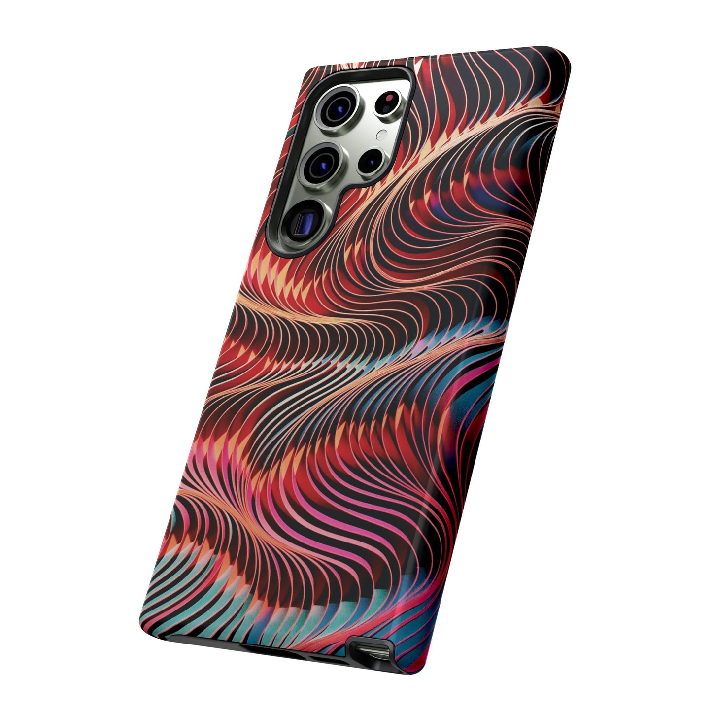 Wavy Crimson Abstract Wallpaper Phone Case|iPhone 15 Plus/ Pro, 14, 13, 12|Google Pixel 7, Pro, 5| Samsung Galaxy S23 All Major Phone Models