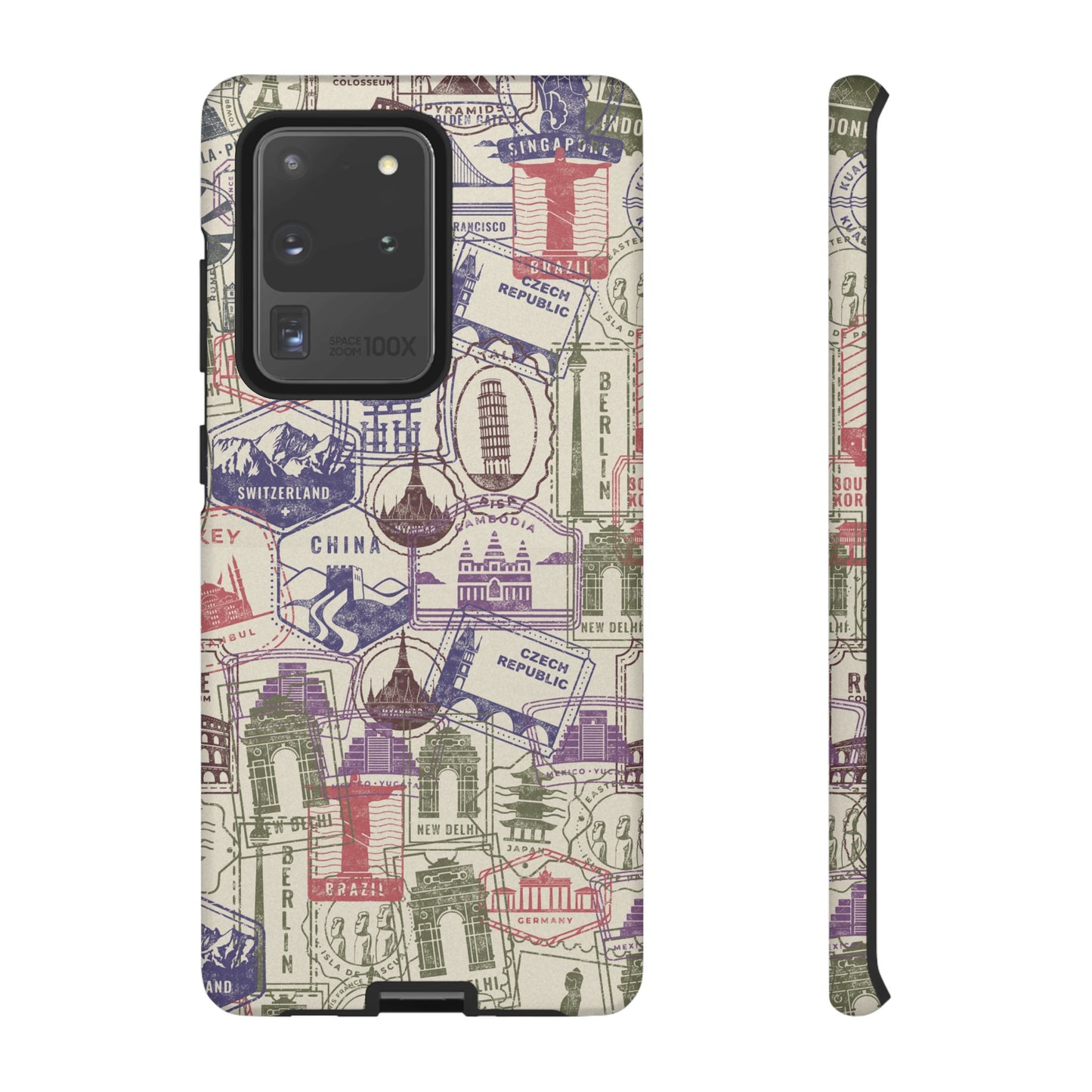 Travel Stamp Wallpaper Phone Case | iPhone 15 Plus/ Pro, 14, 13, 12| Google Pixel 7, Pro, 5| Samsung Galaxy S23 All Major Phone Models