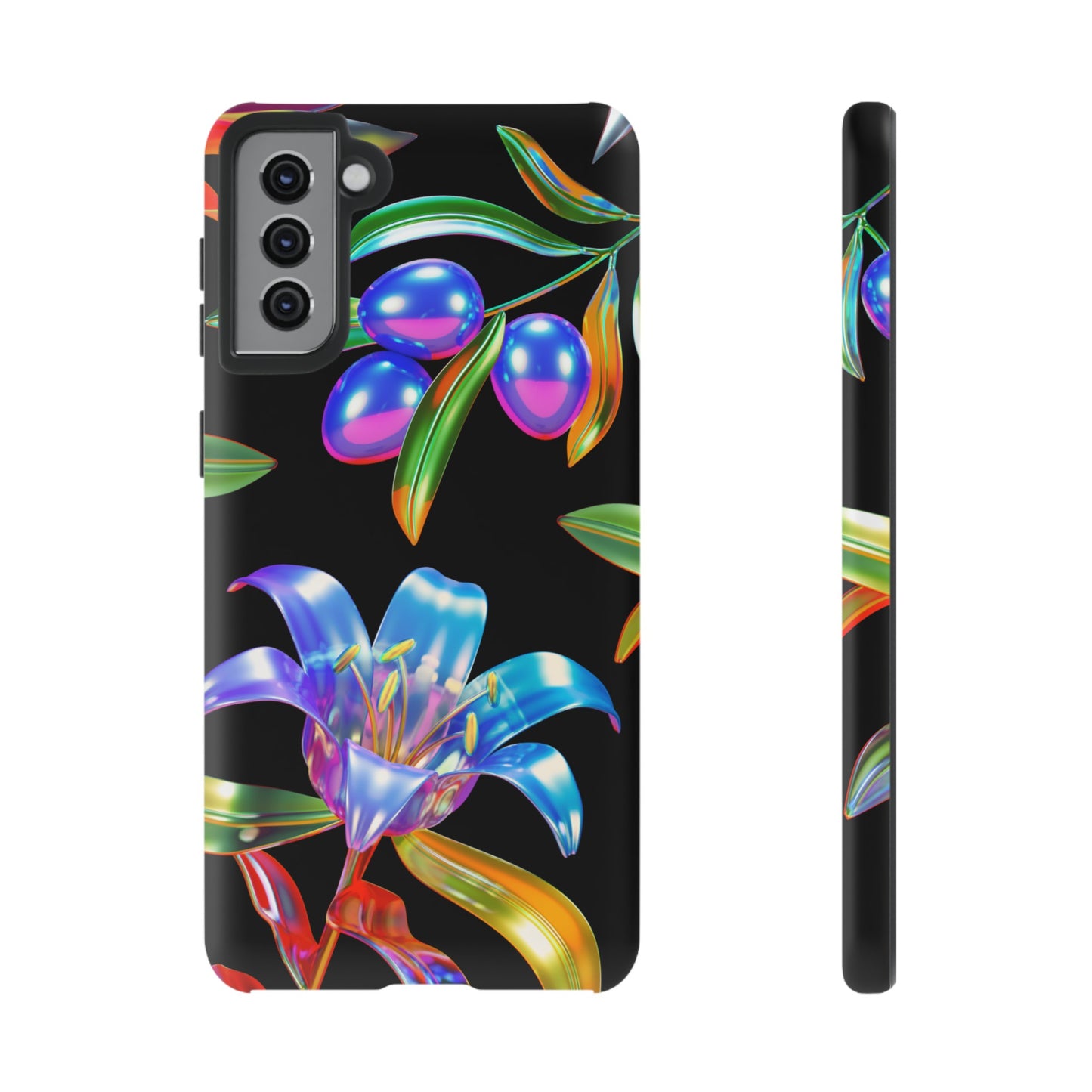 Metallic Flowers Phone Case | iPhone 15 Plus/ Pro, 14, 13, 12| Google Pixel 7, Pro, 5| Samsung Galaxy S23 All Major Phone Models