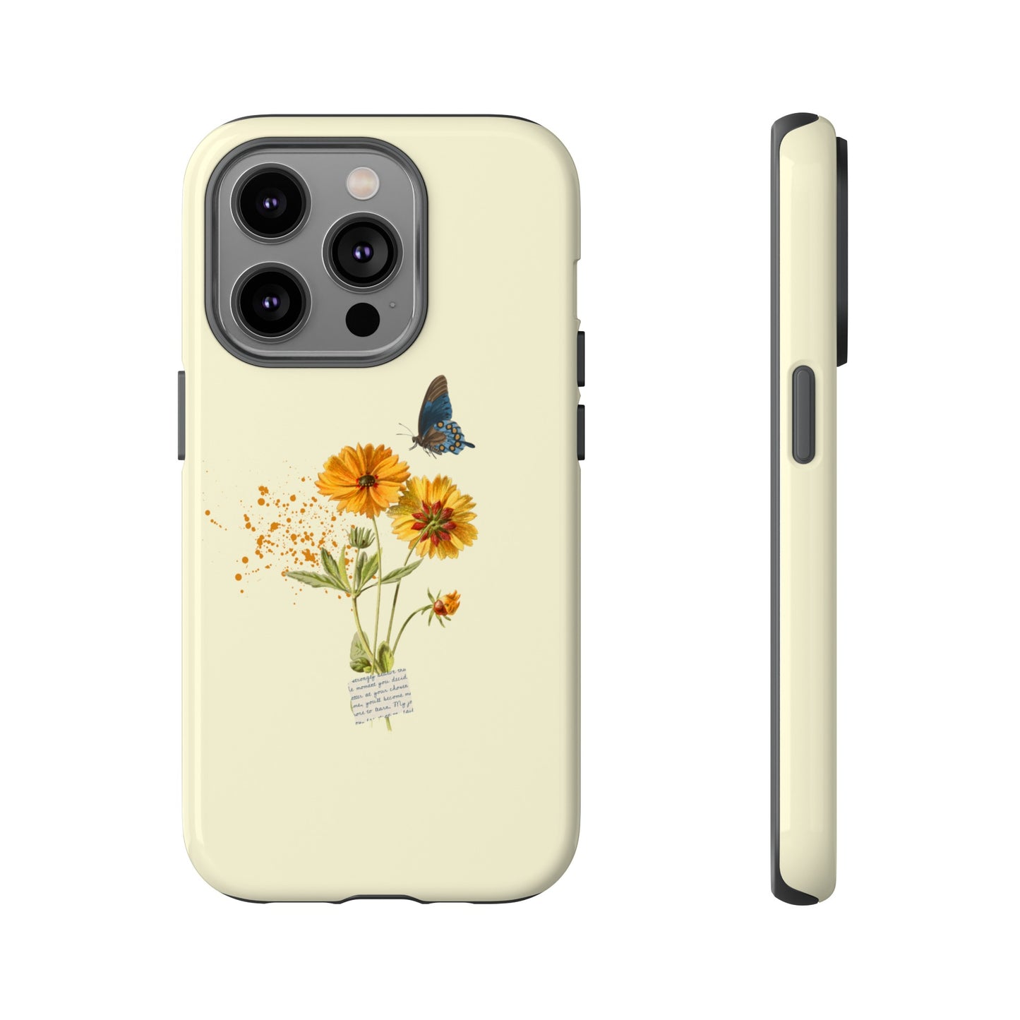 Butterfly Sunflowers Phone Case | iPhone 15 Plus/ Pro, 14, 13, 12| Google Pixel 7, Pro, 5| Samsung Galaxy S23 All Major Phone Models