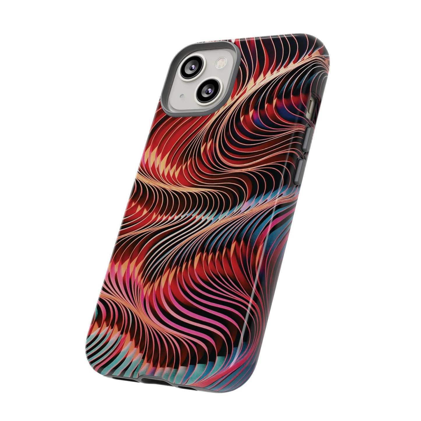 Wavy Crimson Abstract Wallpaper Phone Case|iPhone 15 Plus/ Pro, 14, 13, 12|Google Pixel 7, Pro, 5| Samsung Galaxy S23 All Major Phone Models