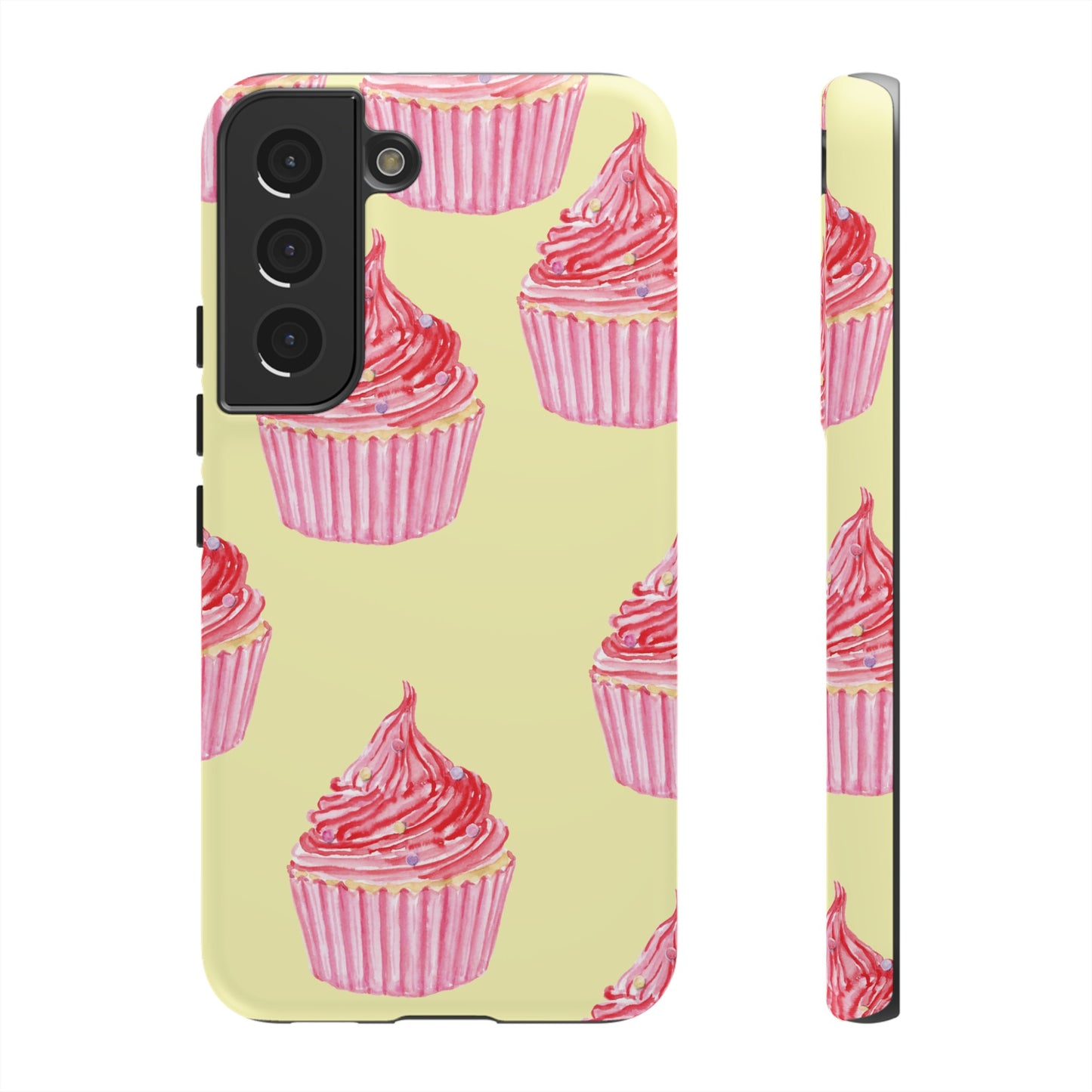 Pink Cupcake Wallpaper Phone Case | iPhone 15 Plus/ Pro, 14, 13, 12| Google Pixel 7, Pro, 5| Samsung Galaxy S23 All Major Phone Models