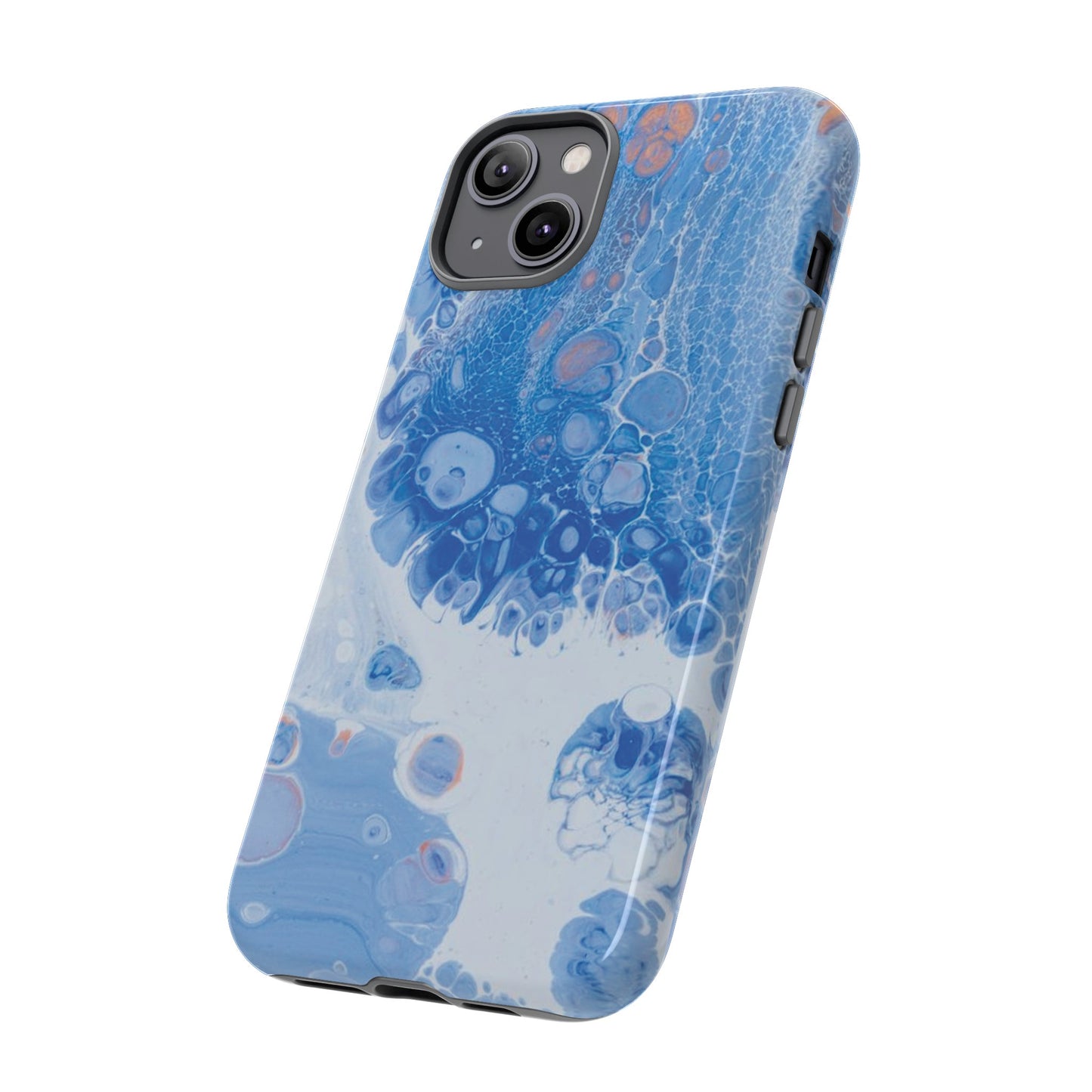 Blue and White Resin Inspired Phone Case |iPhone 15 Plus/ Pro, 14, 13, 12| Google Pixel 7, Pro, 5| Samsung Galaxy S23 All Major Phone Models