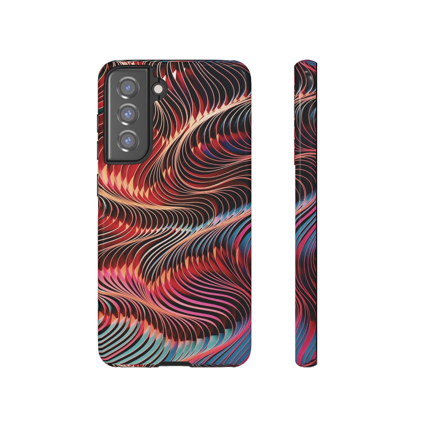 Wavy Crimson Abstract Wallpaper Phone Case|iPhone 15 Plus/ Pro, 14, 13, 12|Google Pixel 7, Pro, 5| Samsung Galaxy S23 All Major Phone Models