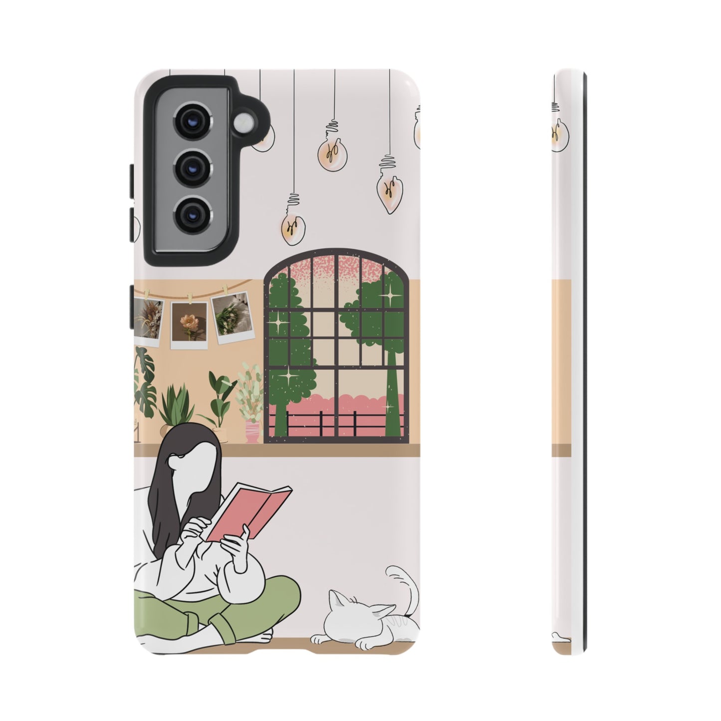 Girl and Cat Wallpaper Phone Case | iPhone 15 Plus/ Pro, 14, 13, 12| Google Pixel 7, Pro, 5| Samsung Galaxy S23 All Major Phone Models