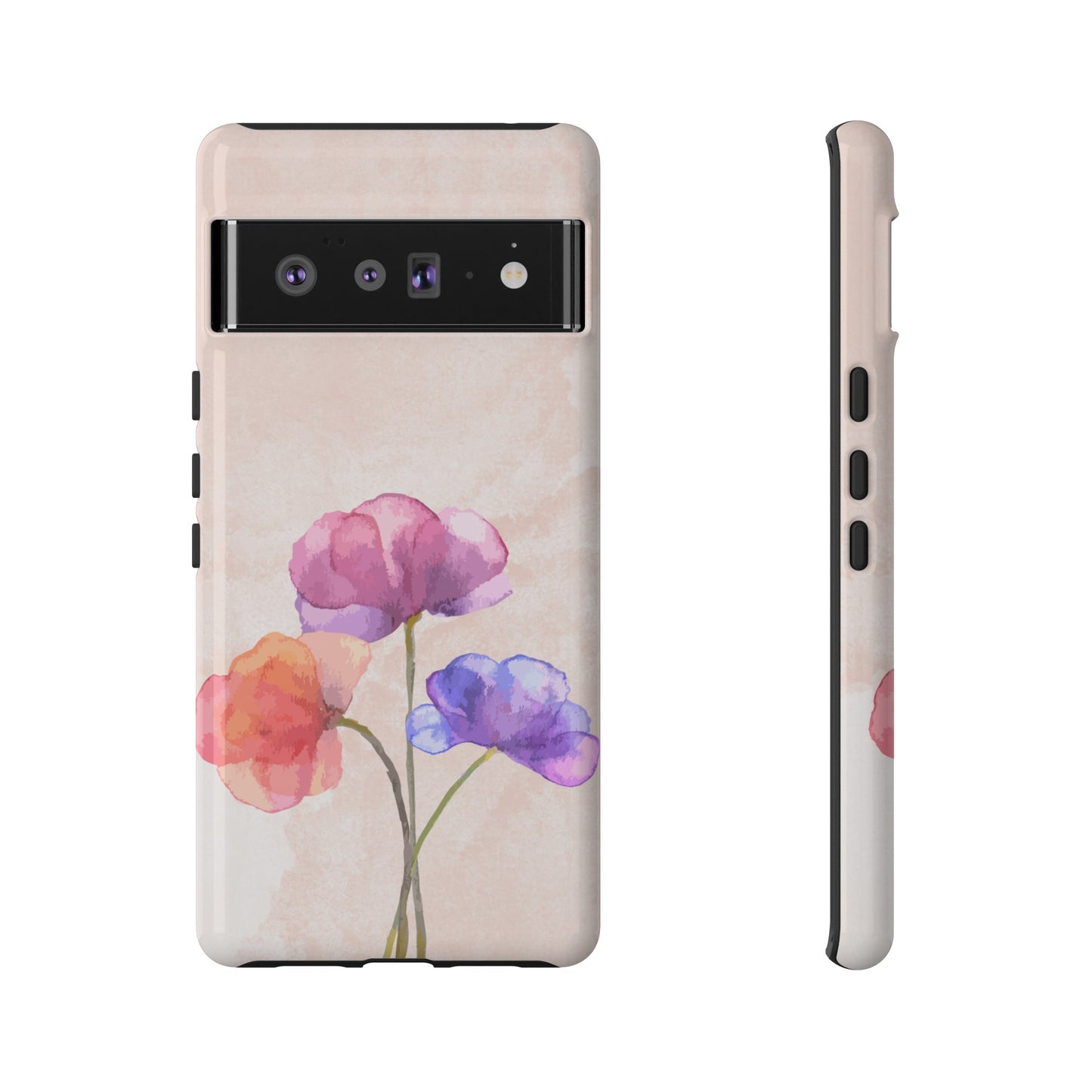 Three Flowers Wallpaper Phone Case | iPhone 15 Plus/ Pro, 14, 13, 12| Google Pixel 7, Pro, 5| Samsung Galaxy S23 All Major Phone Models