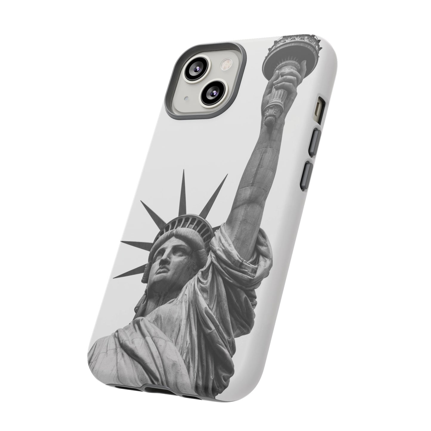 Black & White Statue of Liberty Wallpaper Phone Case | iPhone 15 Plus/ Pro, 14, 13, 12| Google Pixel 7, Pro, 5| Samsung Galaxy S23 All Major Phone Models