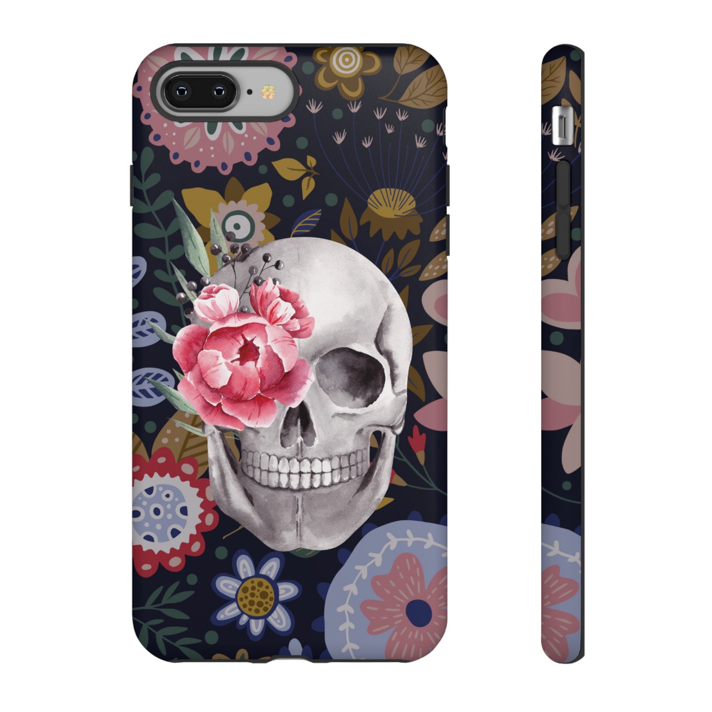 Floral Skull Wallpaper Phone Case | iPhone 15 Plus/ Pro, 14, 13, 12| Google Pixel 7, Pro, 5| Samsung Galaxy S23 All Major Phone Models