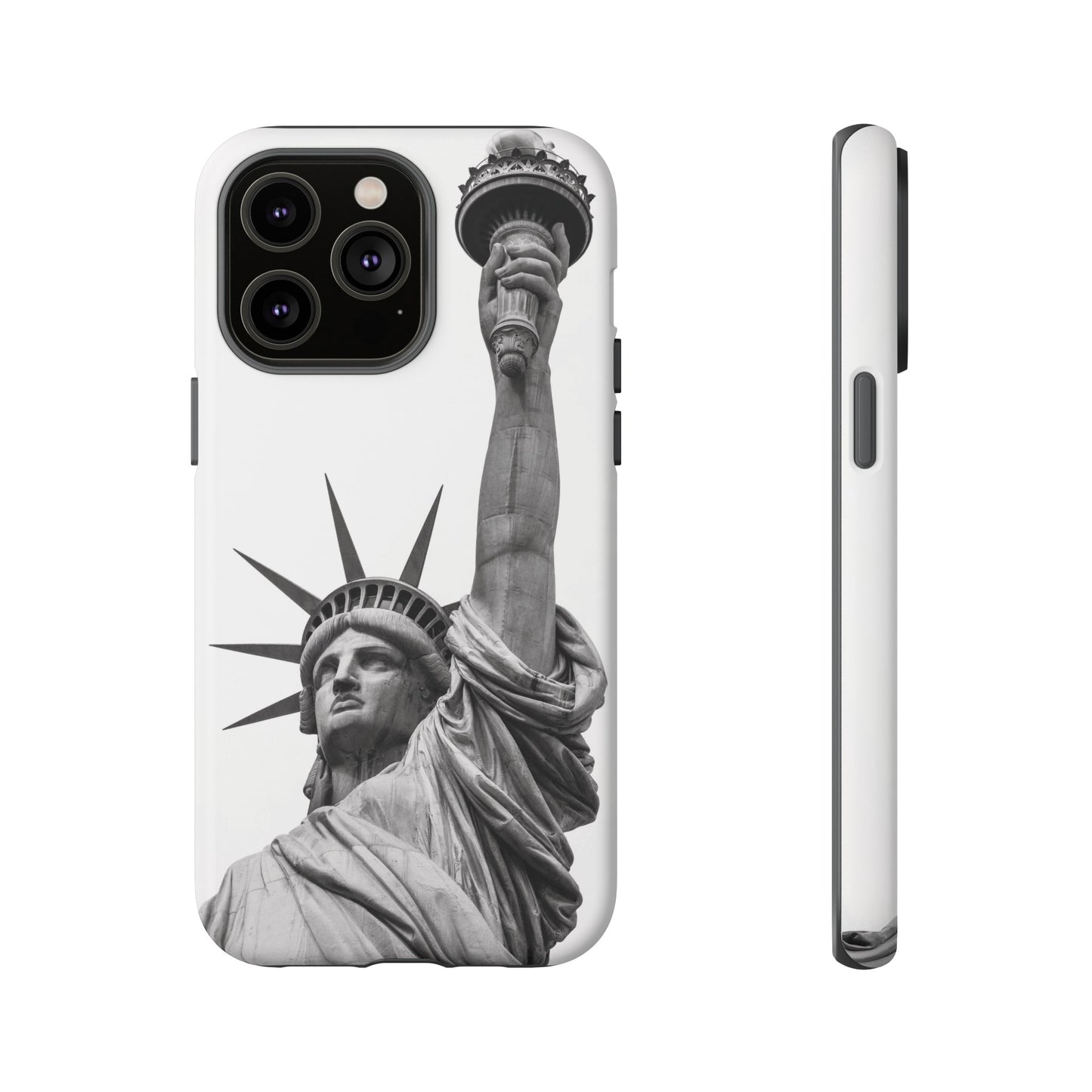 Black & White Statue of Liberty Wallpaper Phone Case | iPhone 15 Plus/ Pro, 14, 13, 12| Google Pixel 7, Pro, 5| Samsung Galaxy S23 All Major Phone Models