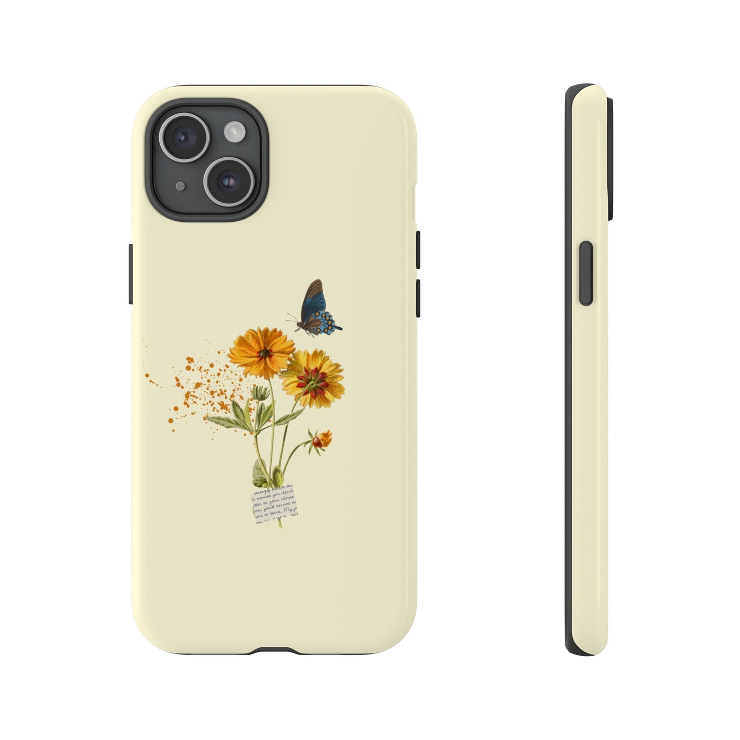 Butterfly Sunflowers Phone Case | iPhone 15 Plus/ Pro, 14, 13, 12| Google Pixel 7, Pro, 5| Samsung Galaxy S23 All Major Phone Models