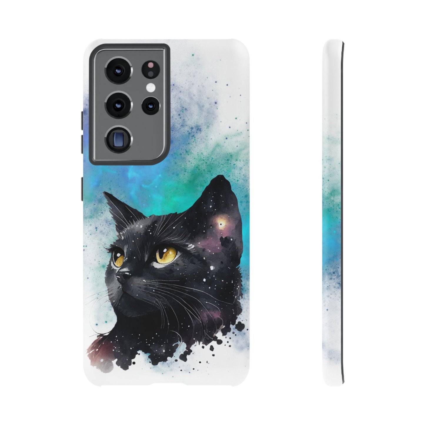 Cosmic Black Cat Phone Case | iPhone 15 Plus/ Pro, 14, 13, 12| Google Pixel 7, Pro, 5| Samsung Galaxy S23 All Major Phone Models