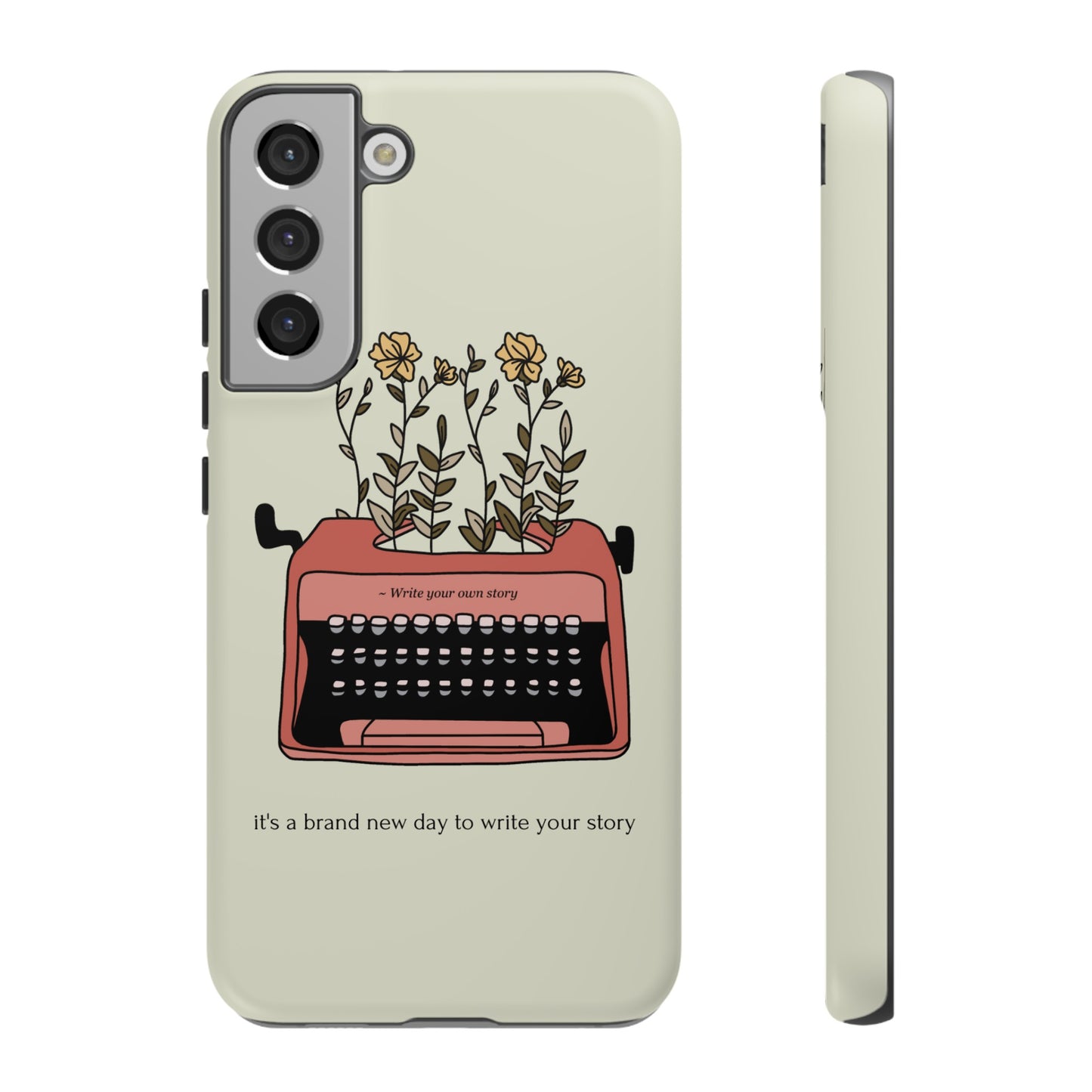 Flower Typewriter Phone Case | iPhone 15 Plus/ Pro, 14, 13, 12| Google Pixel 7, Pro, 5| Samsung Galaxy S23 All Major Phone Models