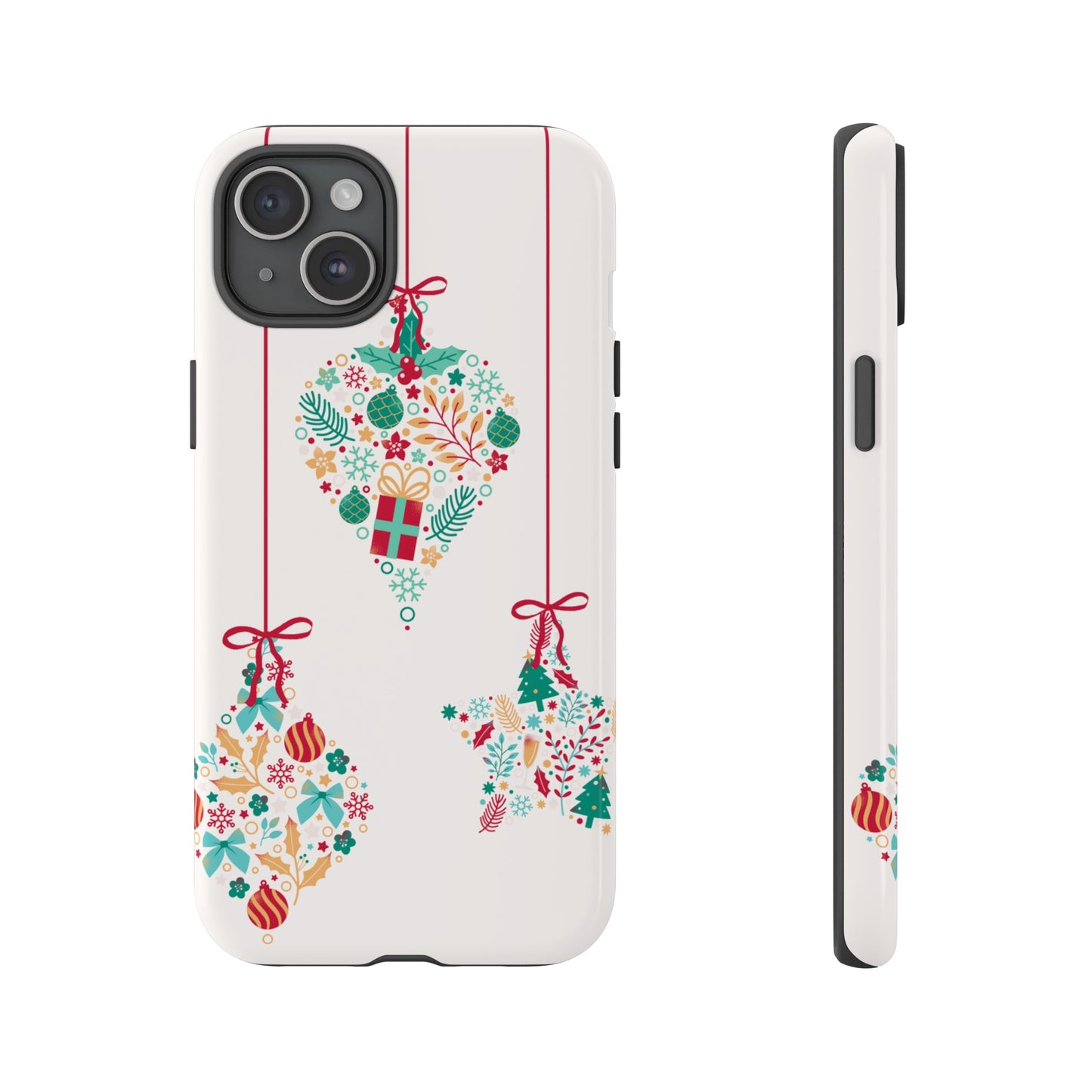 Christmas Ornaments Wallpaper Phone Case | iPhone 15 Plus/ Pro, 14, 13, 12| Google Pixel 7, Pro, 5| Samsung Galaxy S23 All Major Phone Models